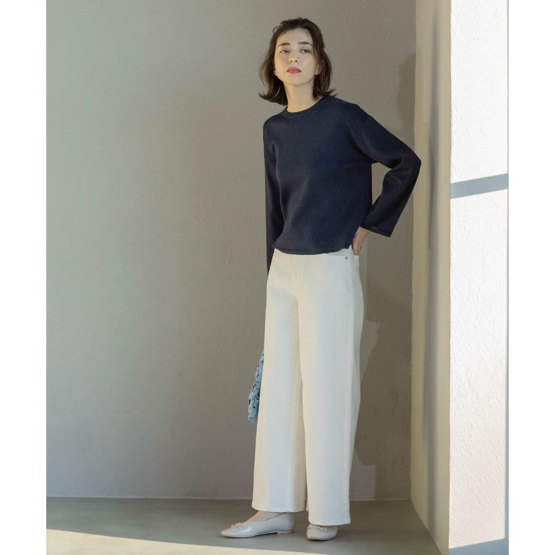 OPAQUE.CLIP「《SS-LLsize》ストレッチバギーデニム【洗濯機洗い可】」|デニム|