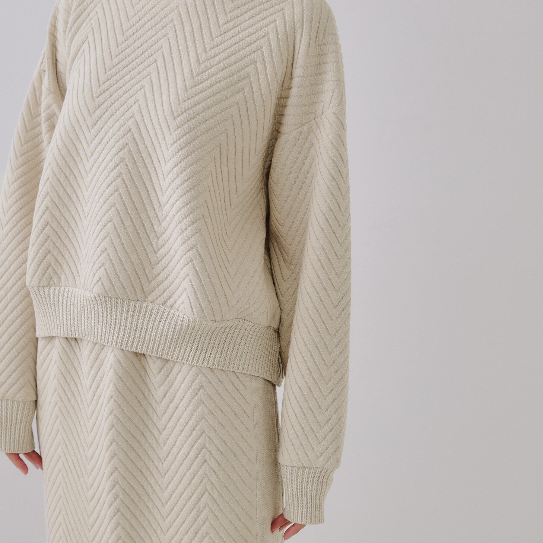 OPAQUE.CLIP「キルトジャカードトップス/セットアップ対応【洗濯機洗い可】」|Tシャツ・カットソー|