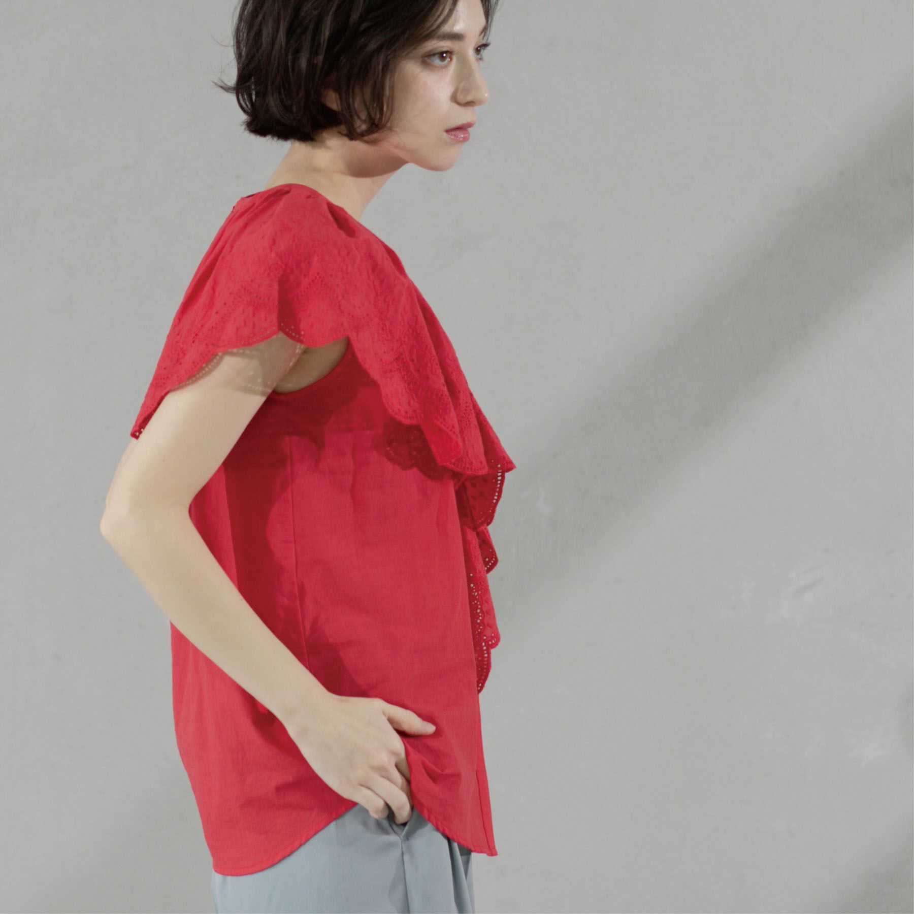 OPAQUE.CLIP「刺繍レースカラーブラウス」|シャツ・ブラウス|