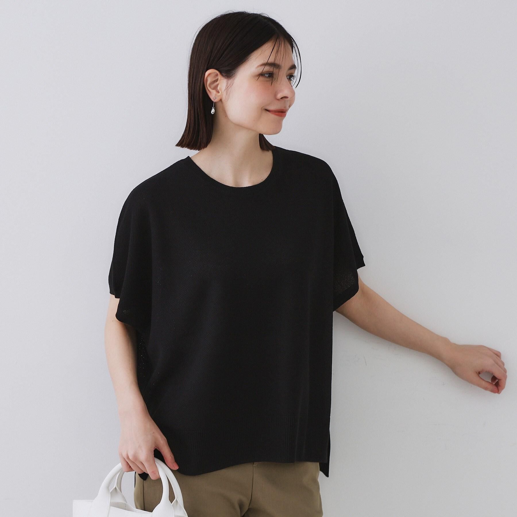 OPAQUE.CLIP「《5色展開/S-LLサイズ》リラクシーメッシュニット【洗濯機洗い可】」|ニット・セーター|