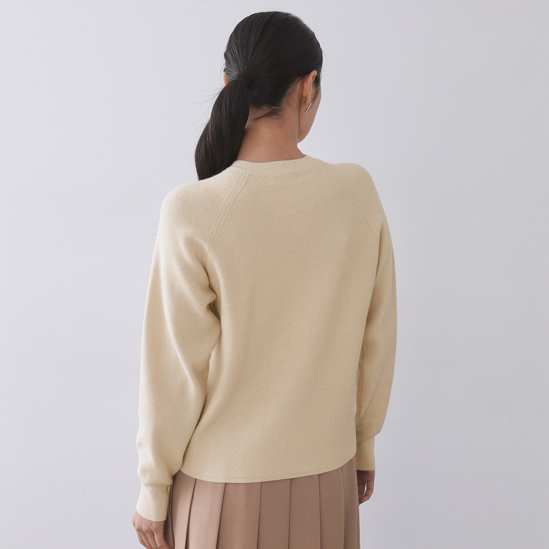 OPAQUE.CLIP「ボタンデザインラメニット【洗濯機OK】」|ニット・セーター|