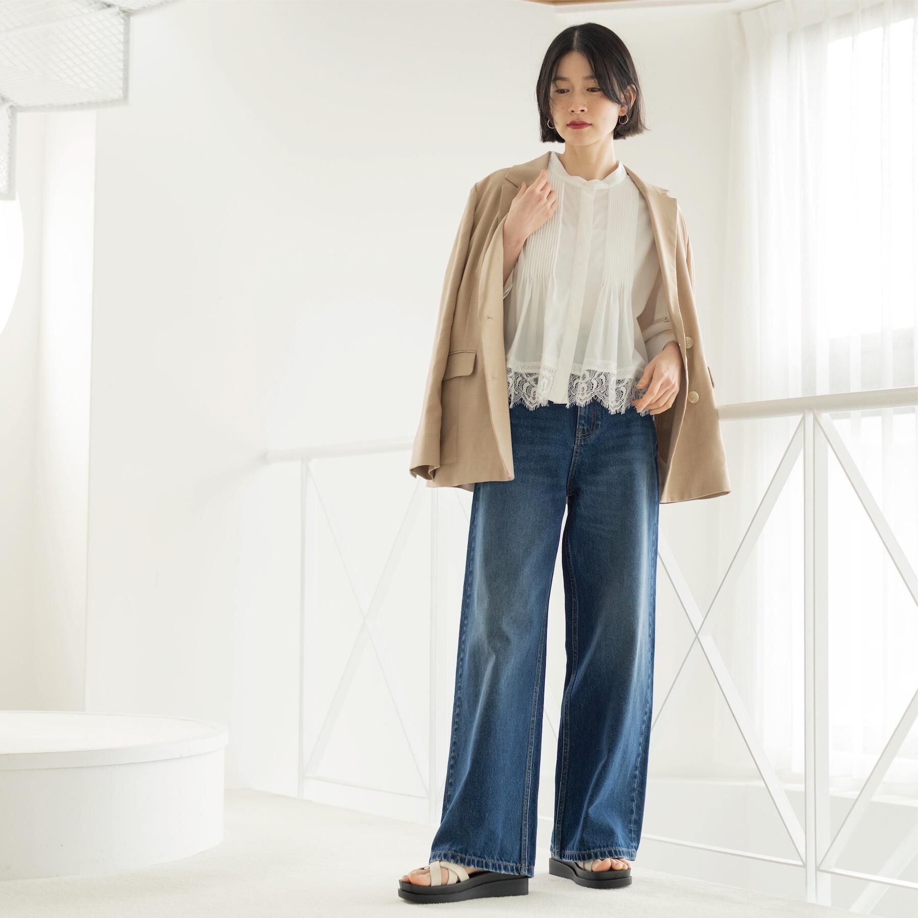 OPAQUE.CLIP「ダブルブレストジャケット【洗える/UVケア/防シワ加工/接触冷感】」|テーラードジャケット|