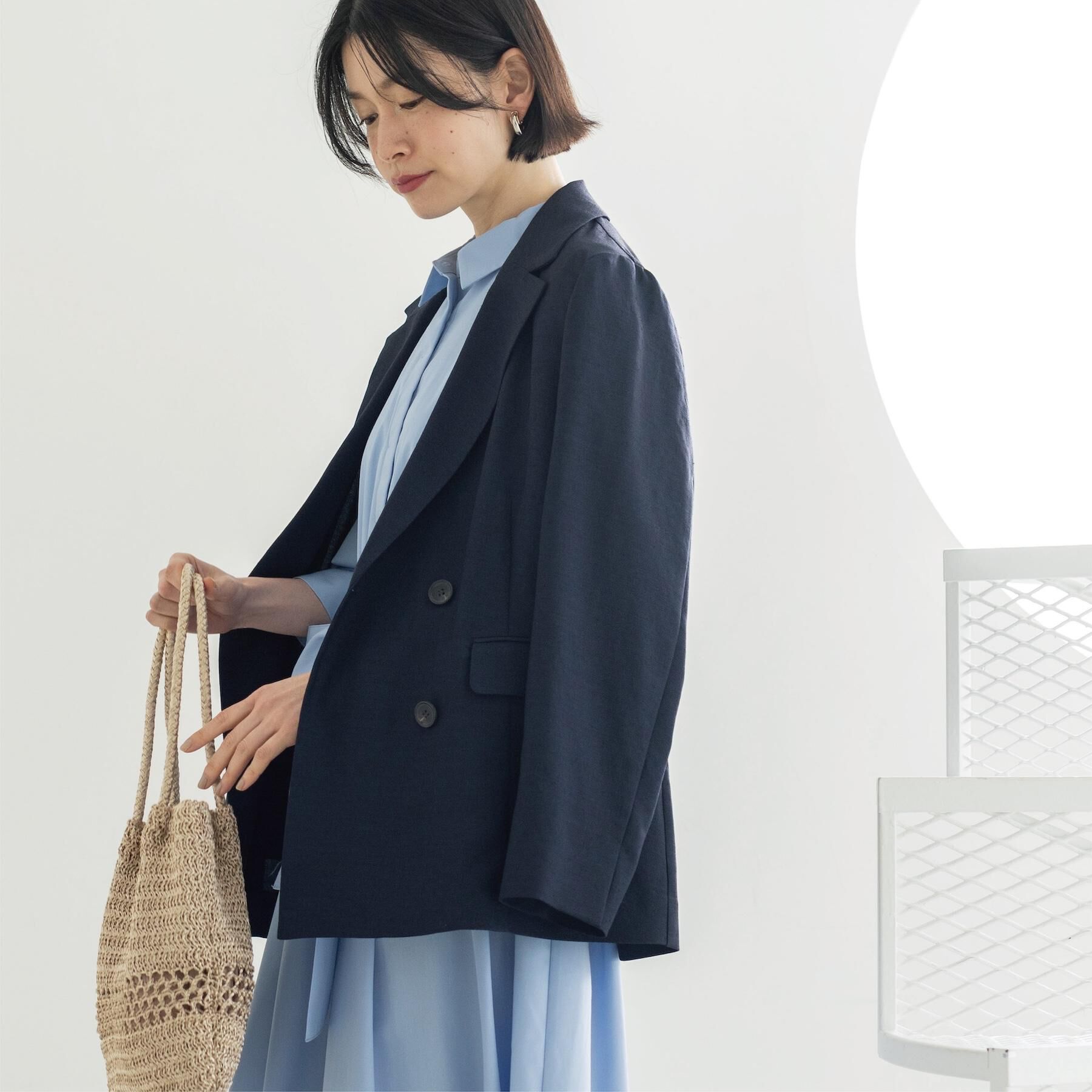 OPAQUE.CLIP「ダブルブレストジャケット【洗える/UVケア/防シワ加工/接触冷感】」|テーラードジャケット|