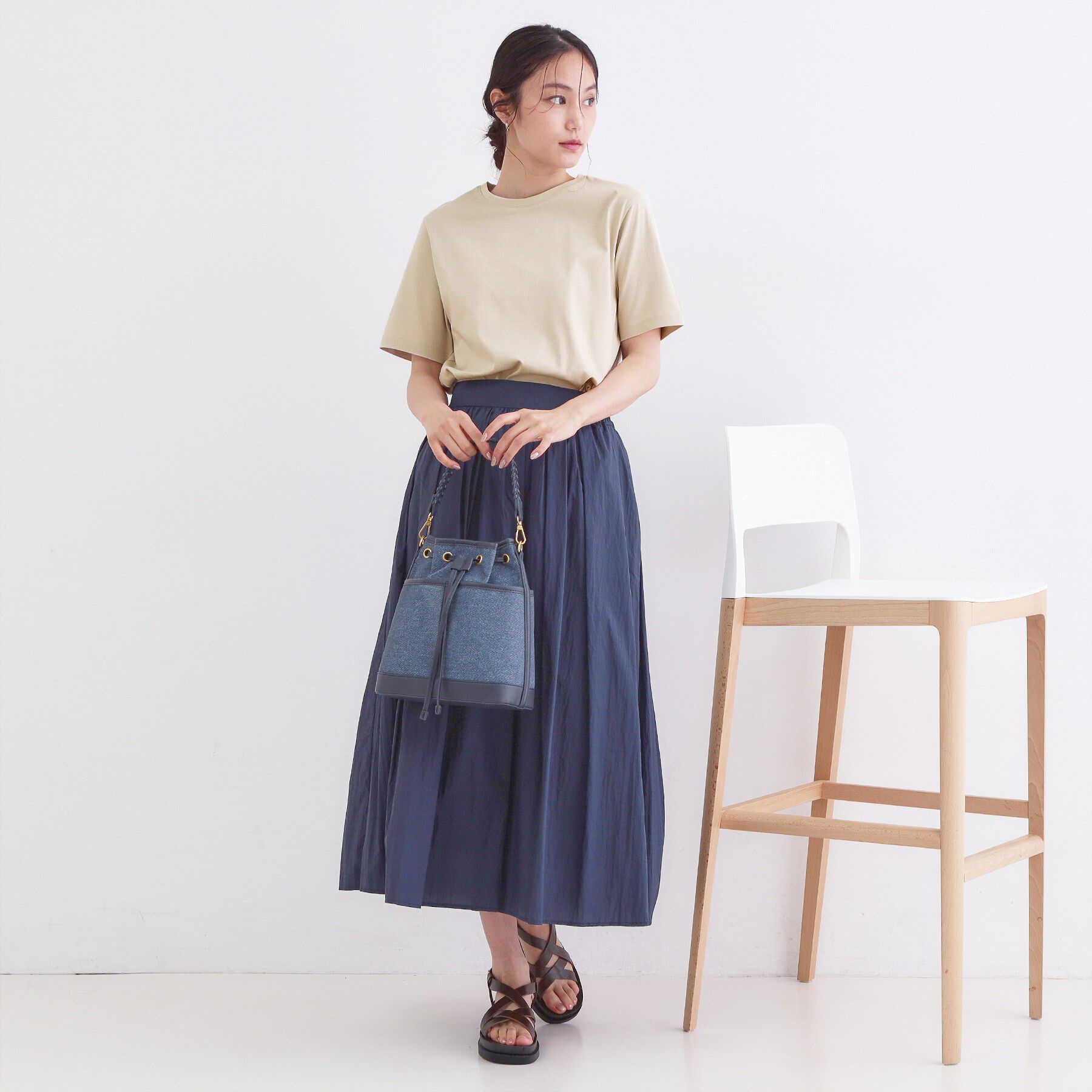 OPAQUE.CLIP「オーガニックコットン混ベーシックTシャツ【洗濯機OK】《SS～LL》」|Tシャツ・カットソー|