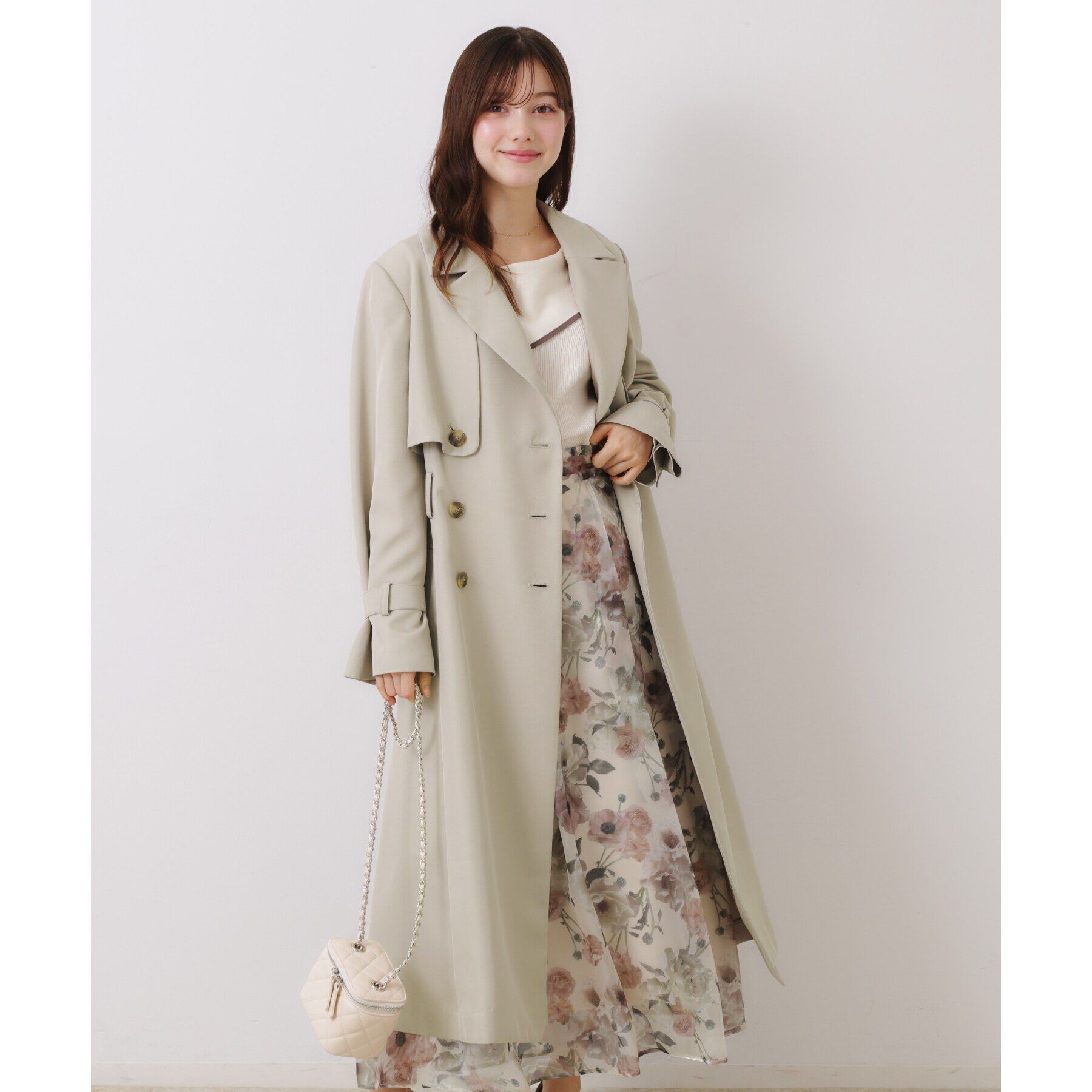 Couture broach「【撥水・通勤・大人可愛い】ロングトレンチ」|トレンチコート|