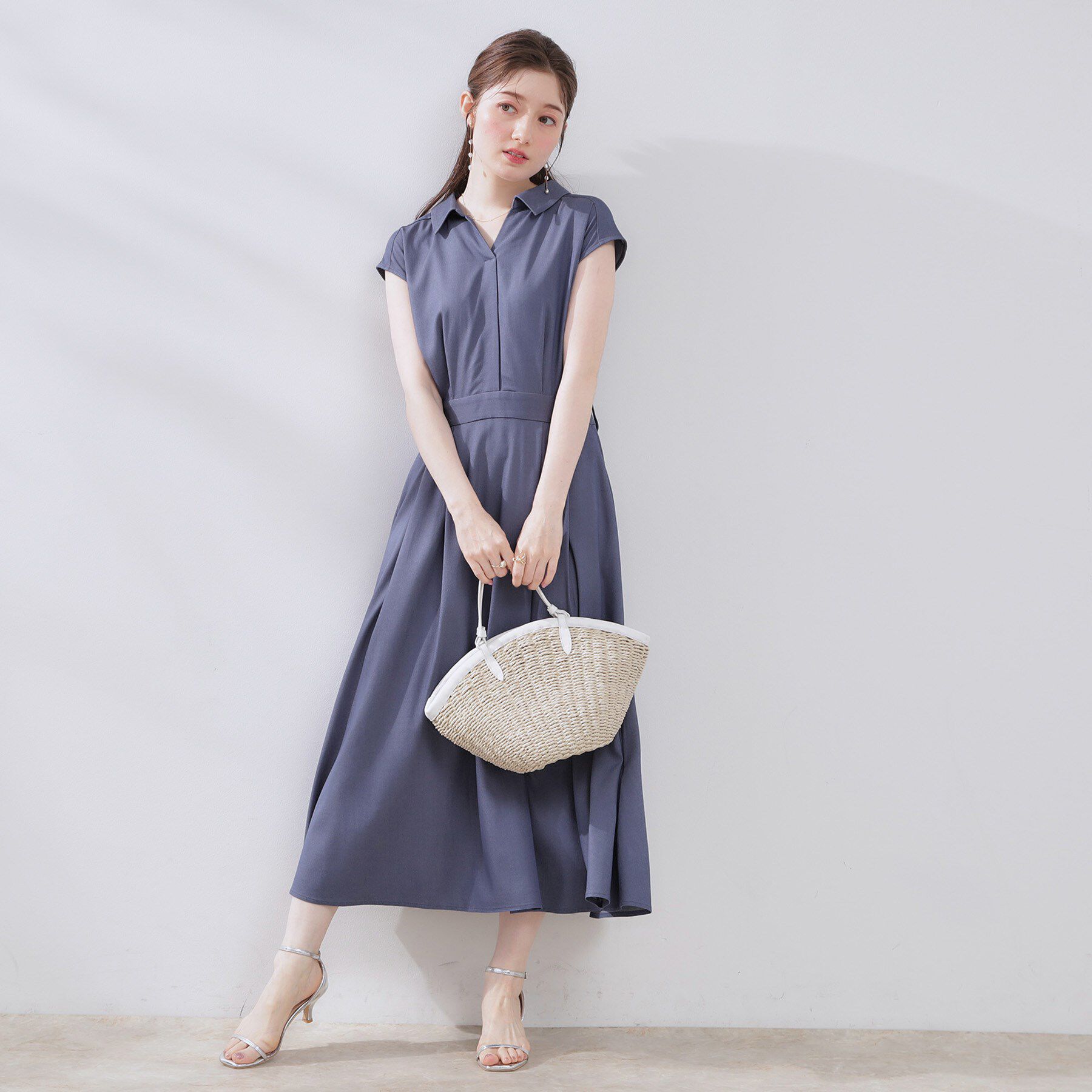 Couture broach「【美シルエット・通勤】シャンブレーシャツワンピース」|ワンピース|