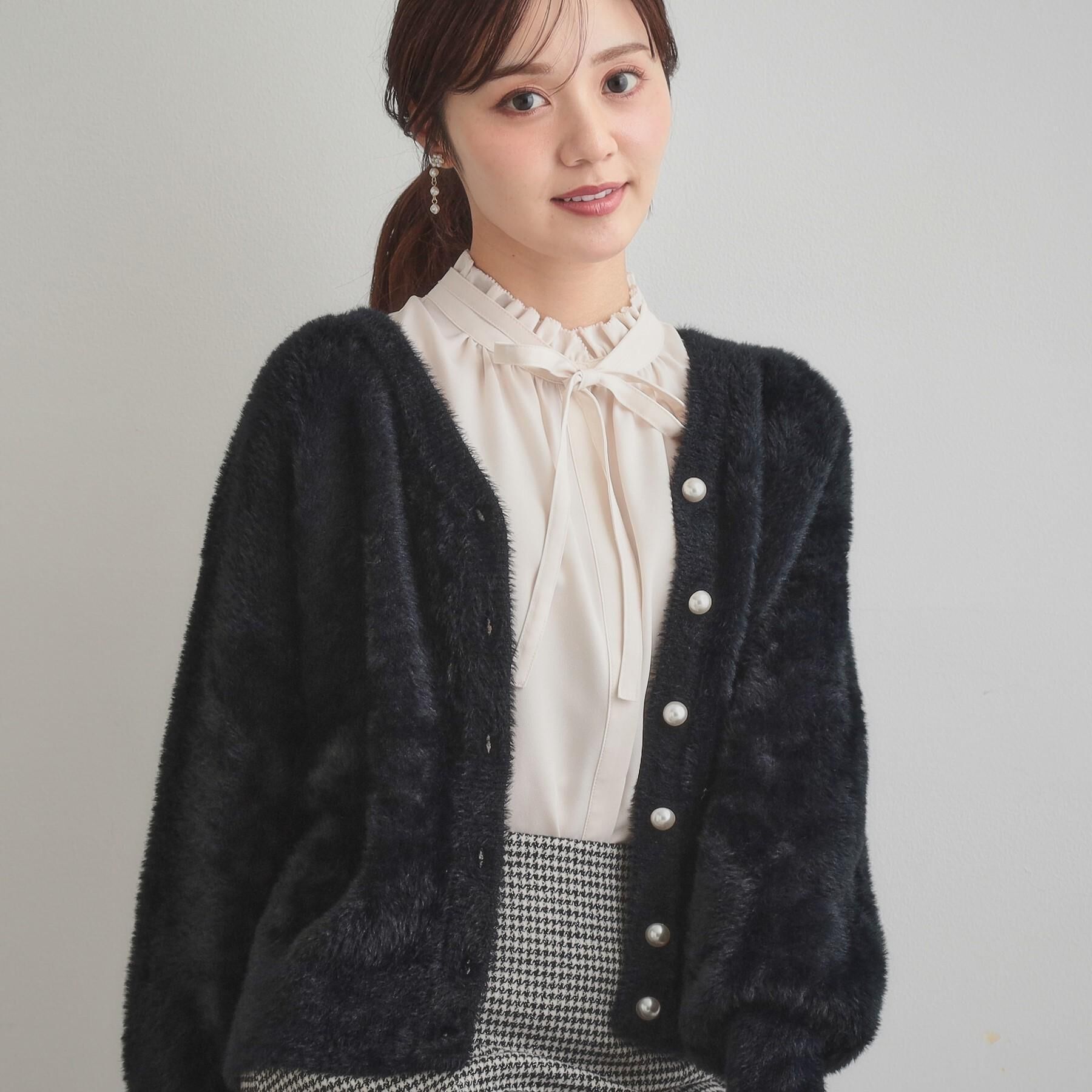 Couture broach「【ふわふわ/前後2WAY】フェザーカーディトップス」|カーディガン|