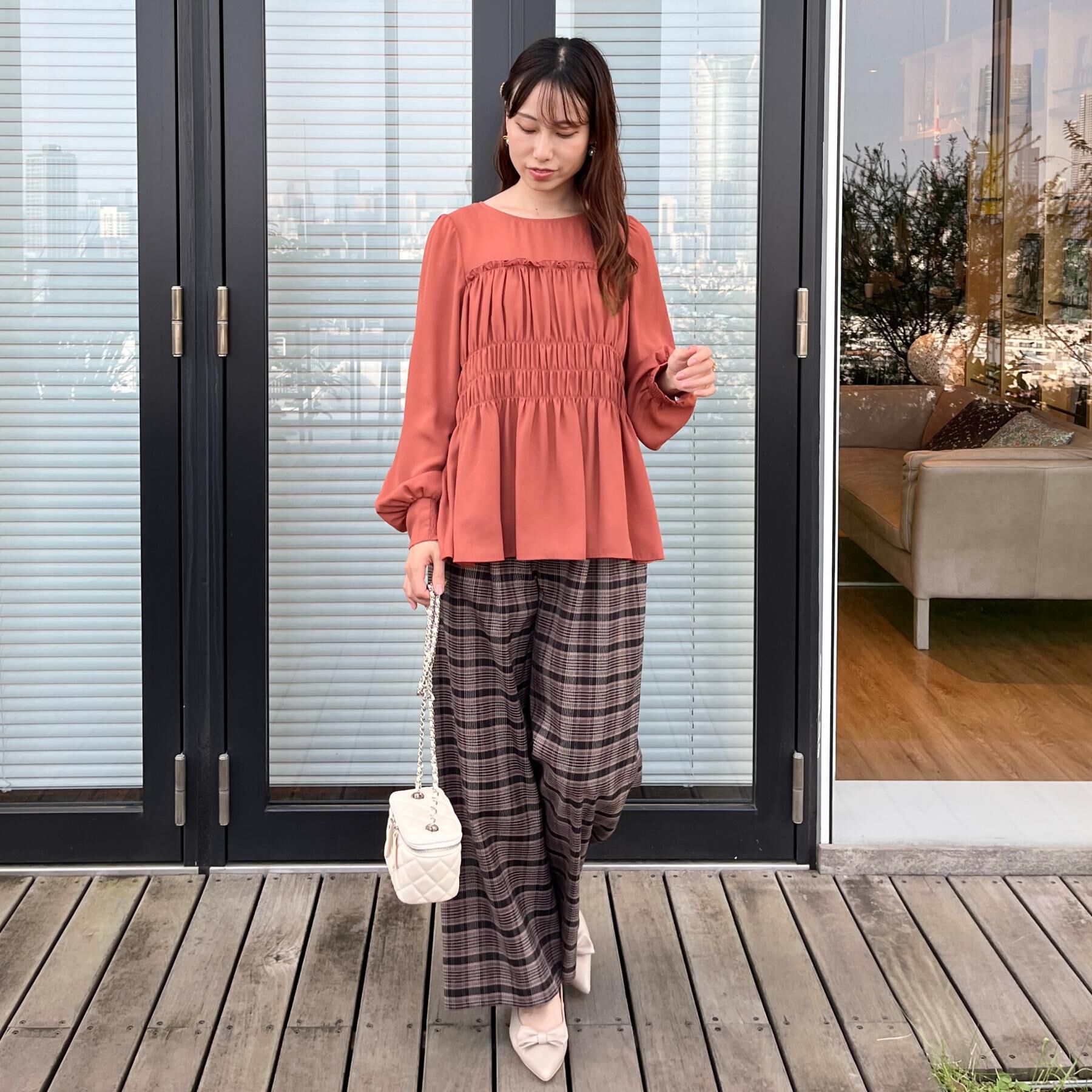 Couture broach「【マシンウォッシャブル・きれいめ・通勤】シャーリングチュニックブラウス」|シャツ・ブラウス|