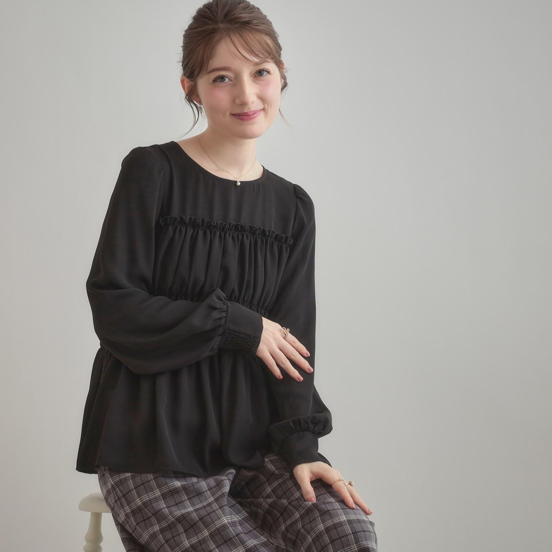 Couture broach「【マシンウォッシャブル・きれいめ・通勤】シャーリングチュニックブラウス」|シャツ・ブラウス|