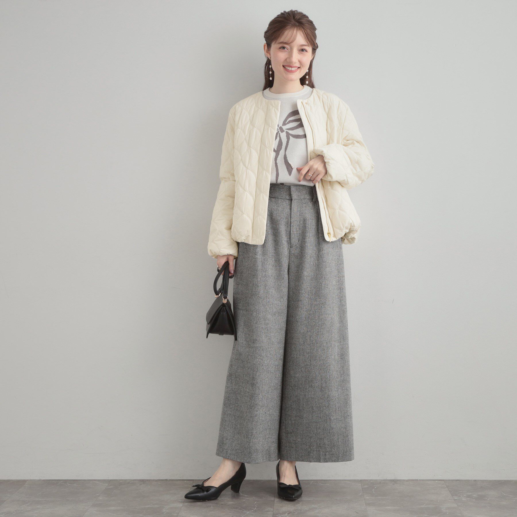 Couture broach「【撥水・大人可愛い】リボンキルティングジャケット」|ブルゾン・スタジャン|