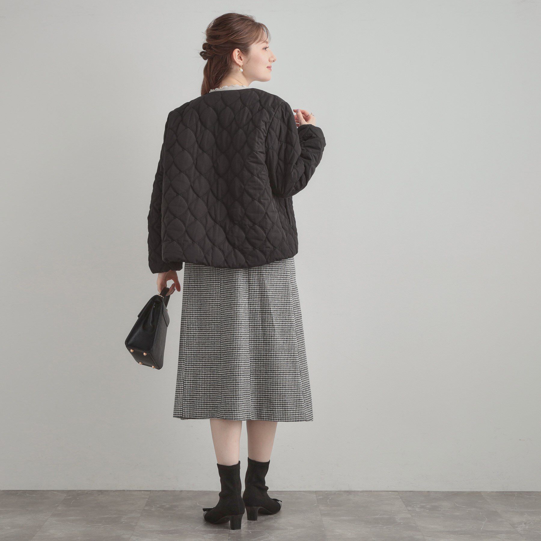 Couture broach「【撥水・大人可愛い】リボンキルティングジャケット」|ブルゾン・スタジャン|