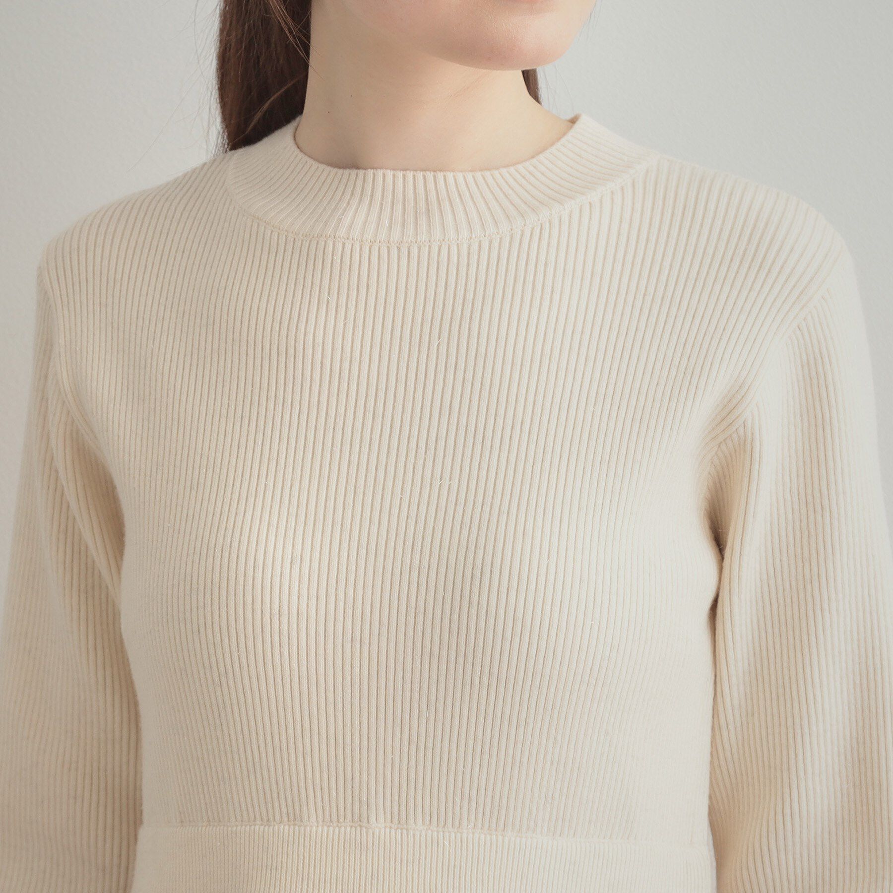 Couture broach「【S-LL/キラキラリブニット】チュールドッキング ワンピース」|ワンピース|