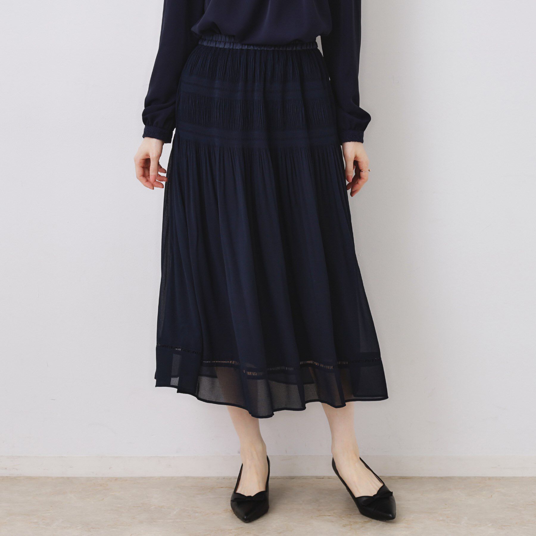 Couture broach「【ハレの日・通勤】マジョリカプリーツスカート」|スカート|