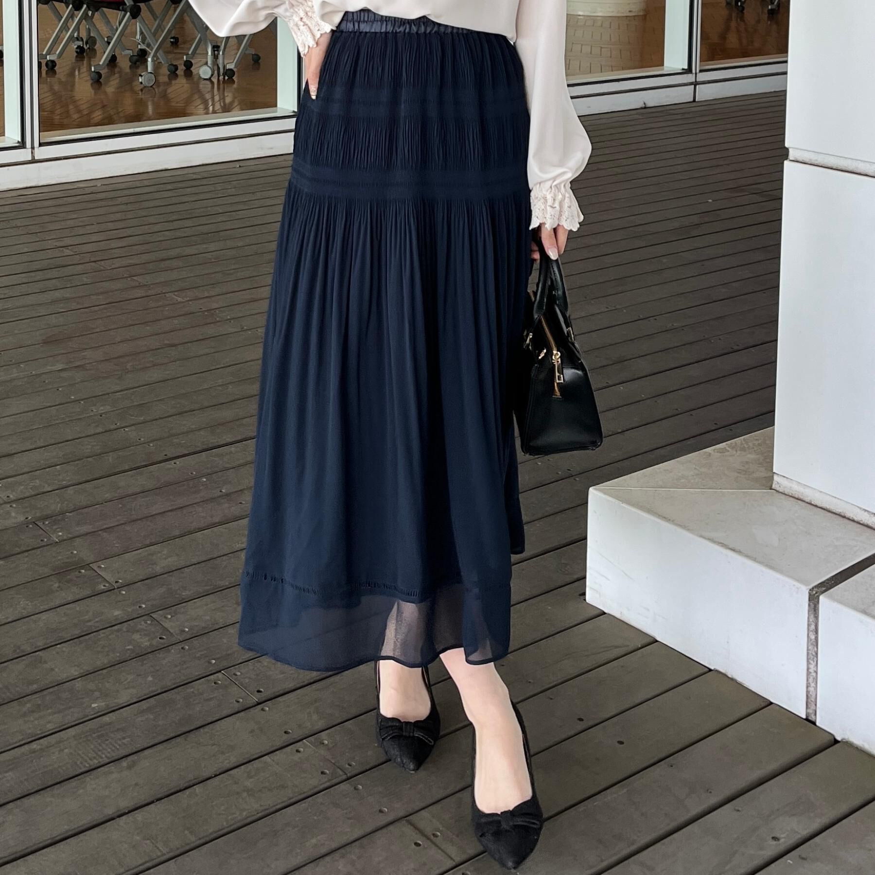 Couture broach「【ハレの日・通勤】マジョリカプリーツスカート」|スカート|