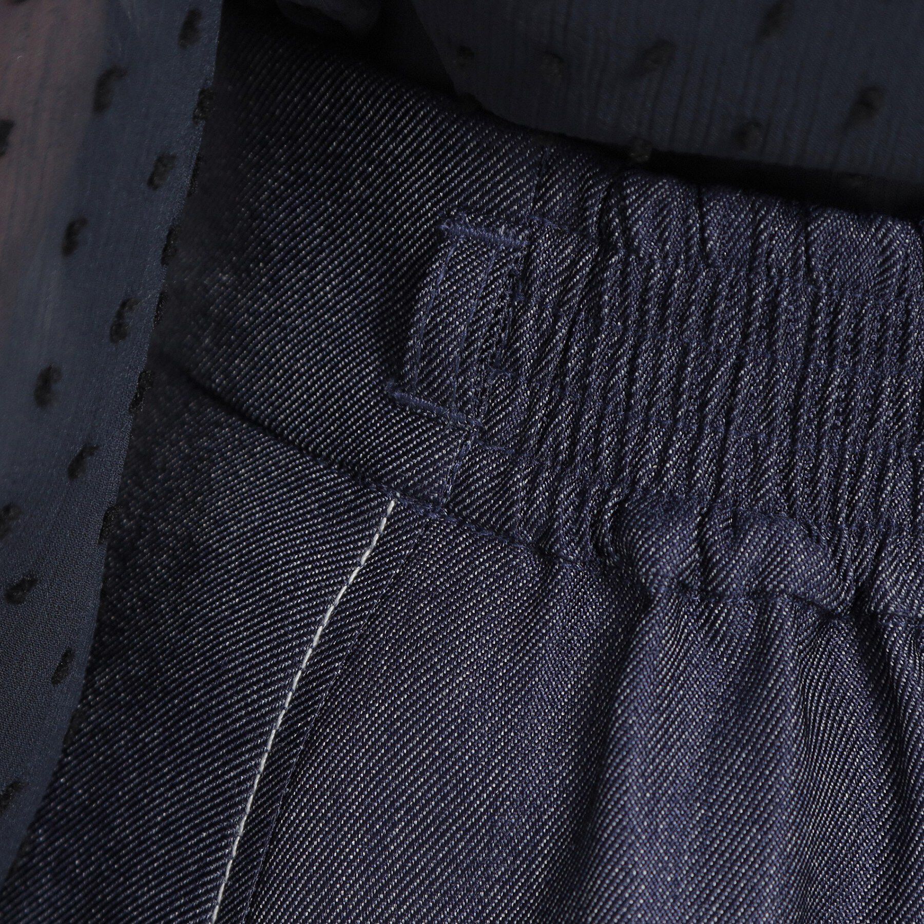 Couture broach「【洗える】デニムライク細リボンスカート」|スカート|