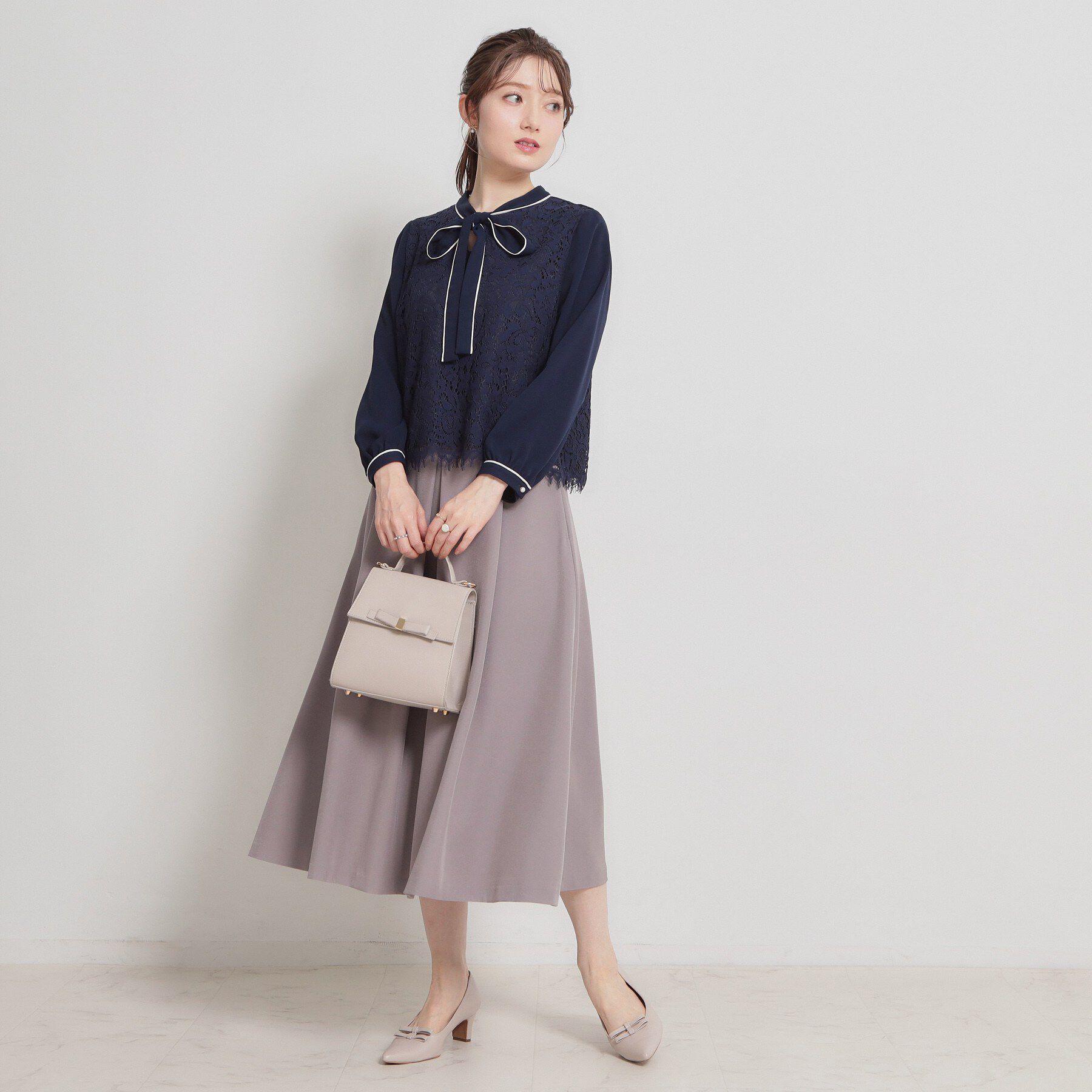 Couture broach「【洗える・通勤】フラワーレースブラウス」|シャツ・ブラウス|