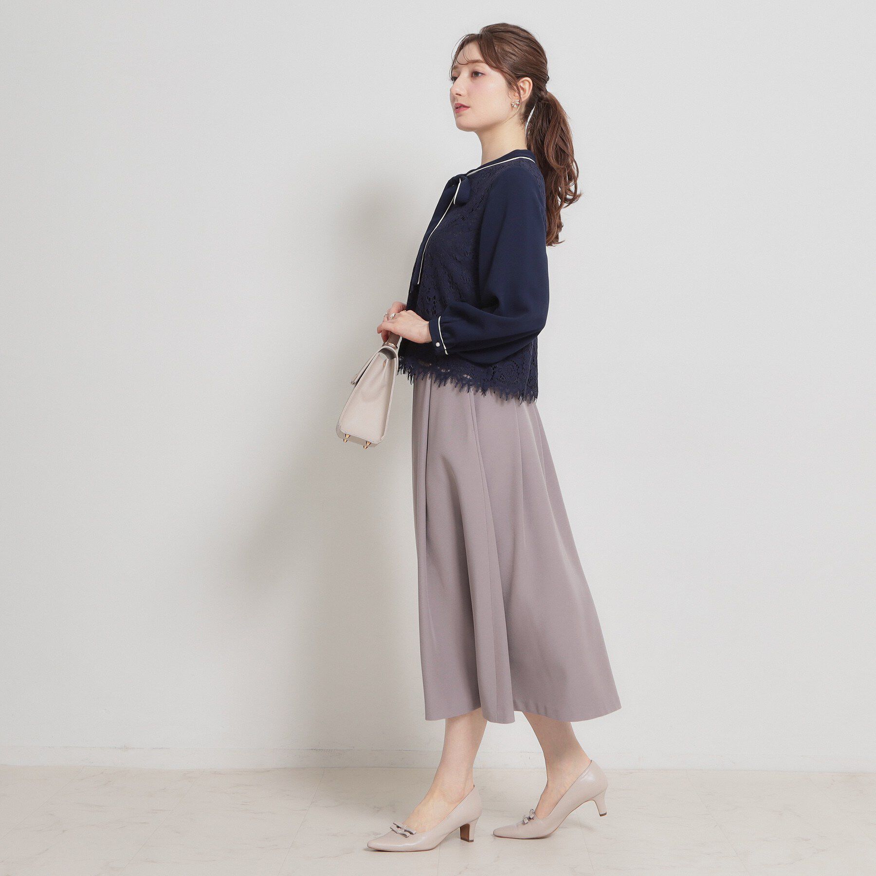 Couture broach「【洗える・通勤】フラワーレースブラウス」|シャツ・ブラウス|