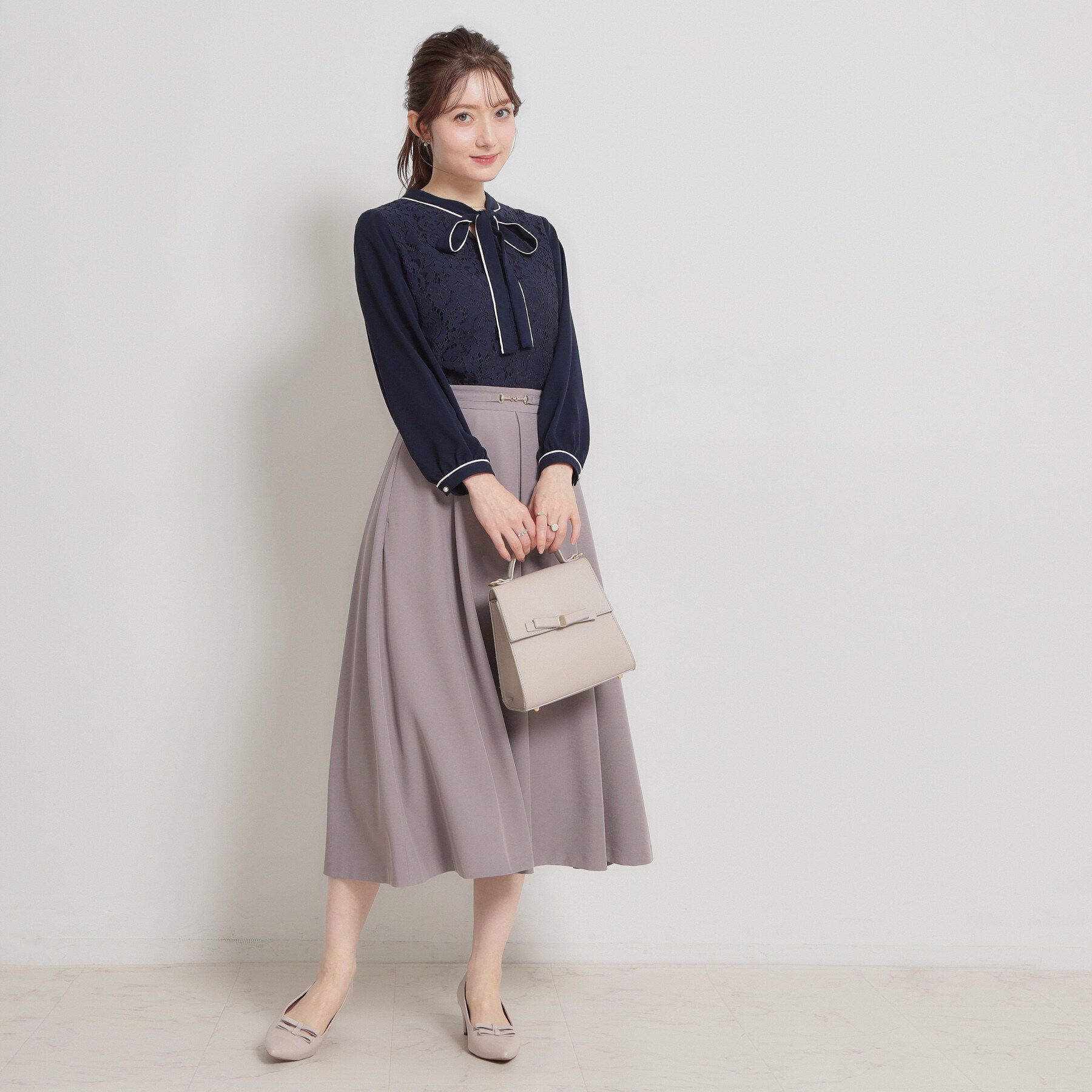 Couture broach「【洗える・通勤】フラワーレースブラウス」|シャツ・ブラウス|