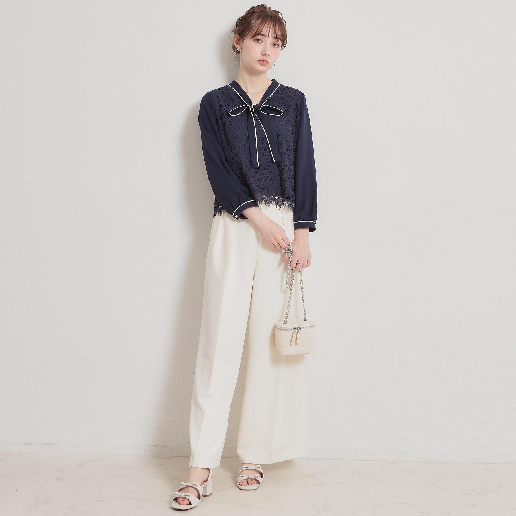 Couture broach「【洗える・通勤】フラワーレースブラウス」|シャツ・ブラウス|