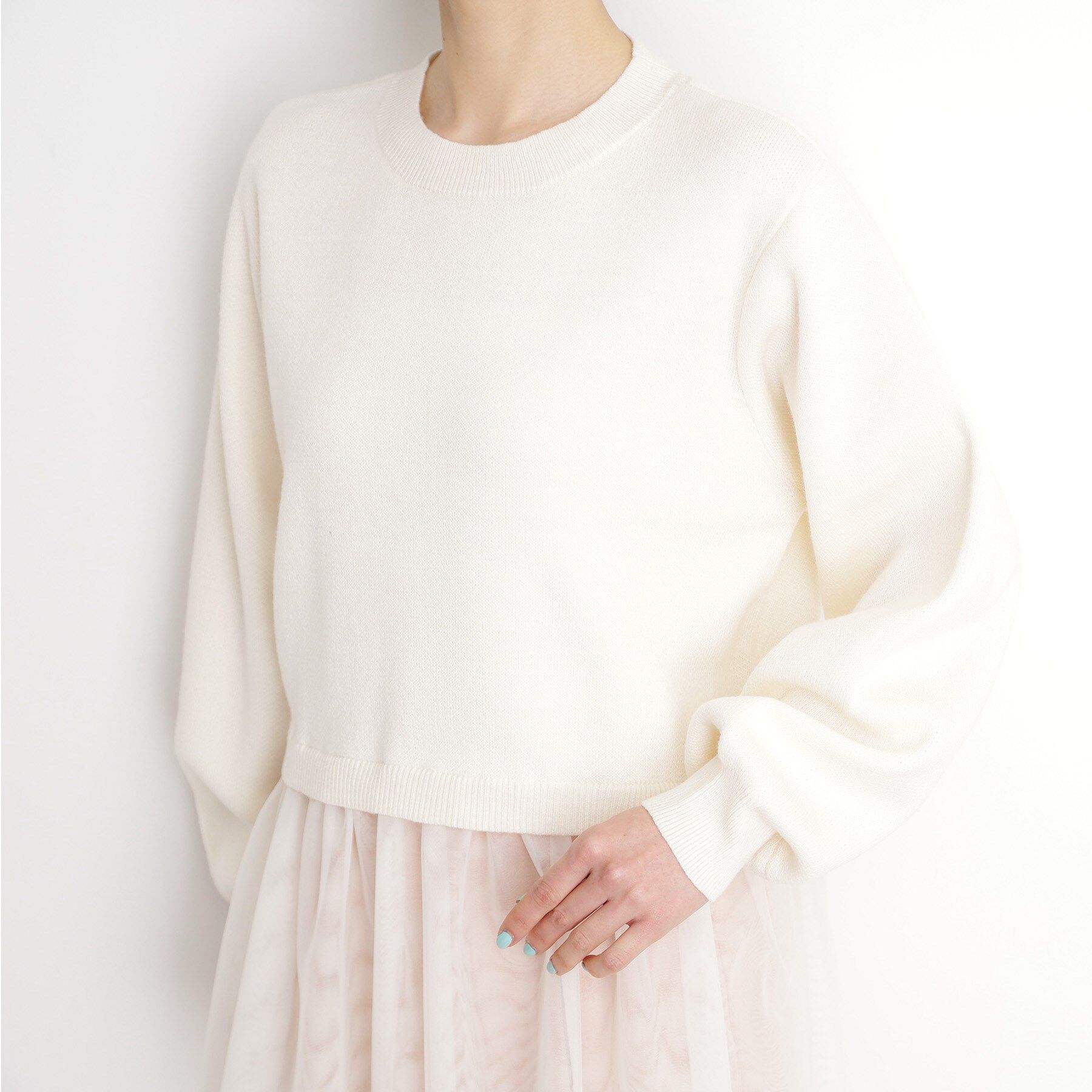 THE SHOP TK「裾チュールプルオーバー【洗える】」|ニット・セーター|