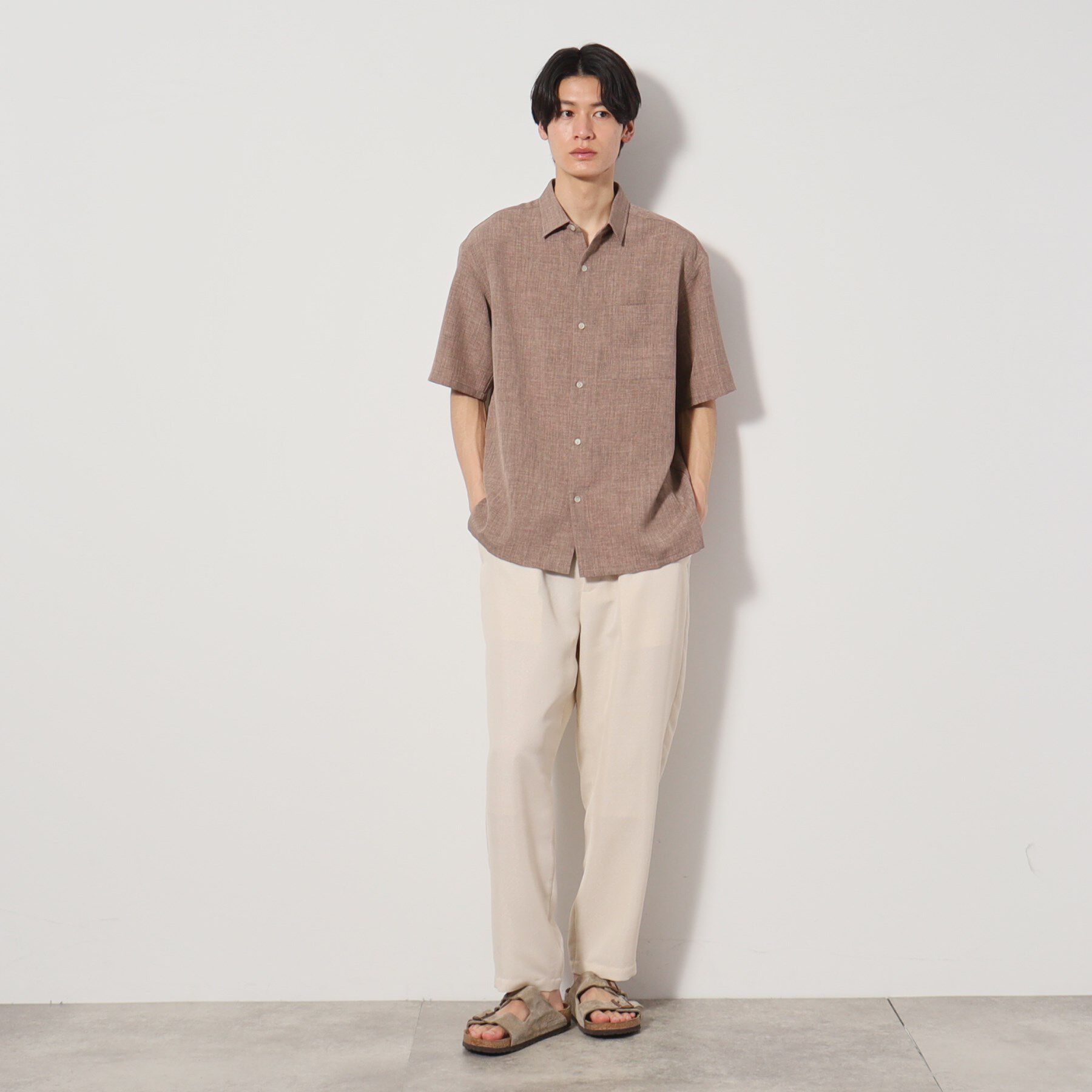 THE SHOP TK「リネンライク半袖シャツ セットアップ可」|シャツ・ブラウス|