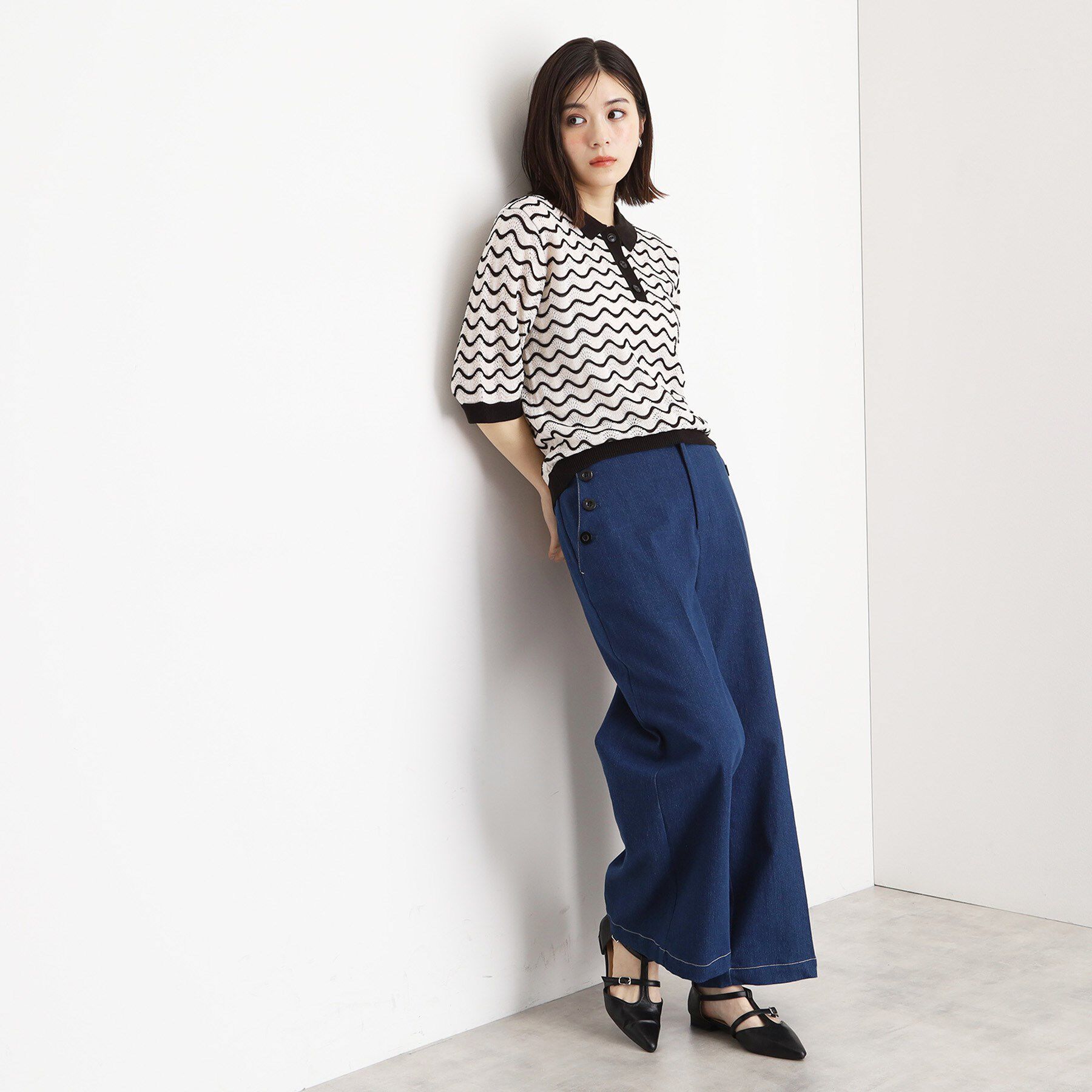 THE SHOP TK「ニットポロシャツ【洗濯機/アソート展開】」|ニット・セーター|