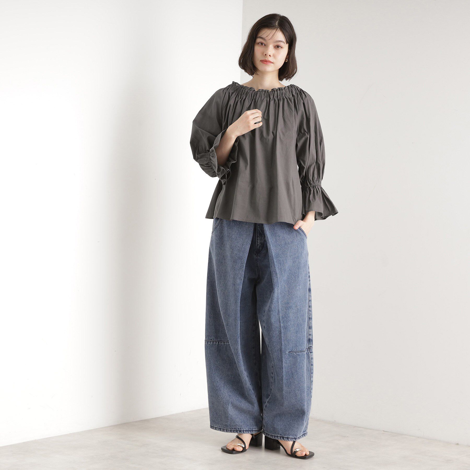 THE SHOP TK「【前後2WAY】ギャザーブラウス/洗濯機OK」|シャツ・ブラウス|
