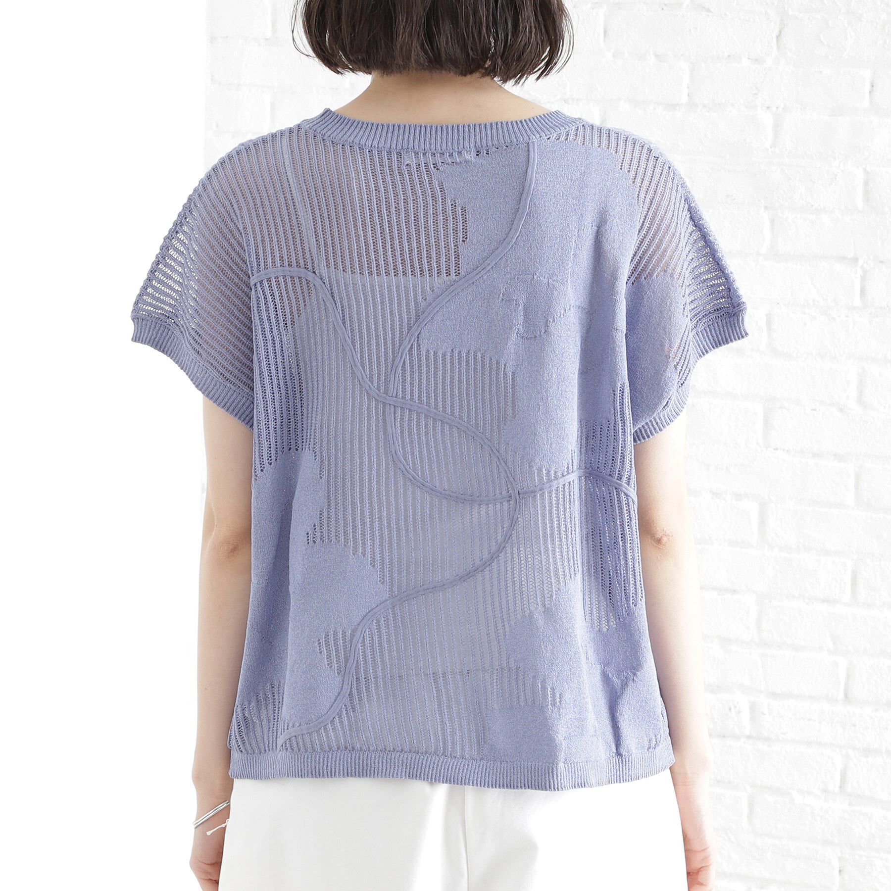 THE SHOP TK「コード刺繍シアーニット【洗える】」|ニット・セーター|