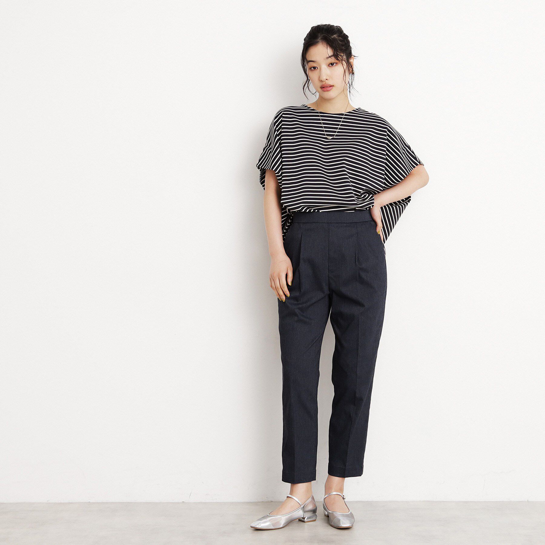 THE SHOP TK「【XS-XLサイズ/美シルエット】ハイパーストレッチテーパードパンツ/接触冷感/洗える」|その他|