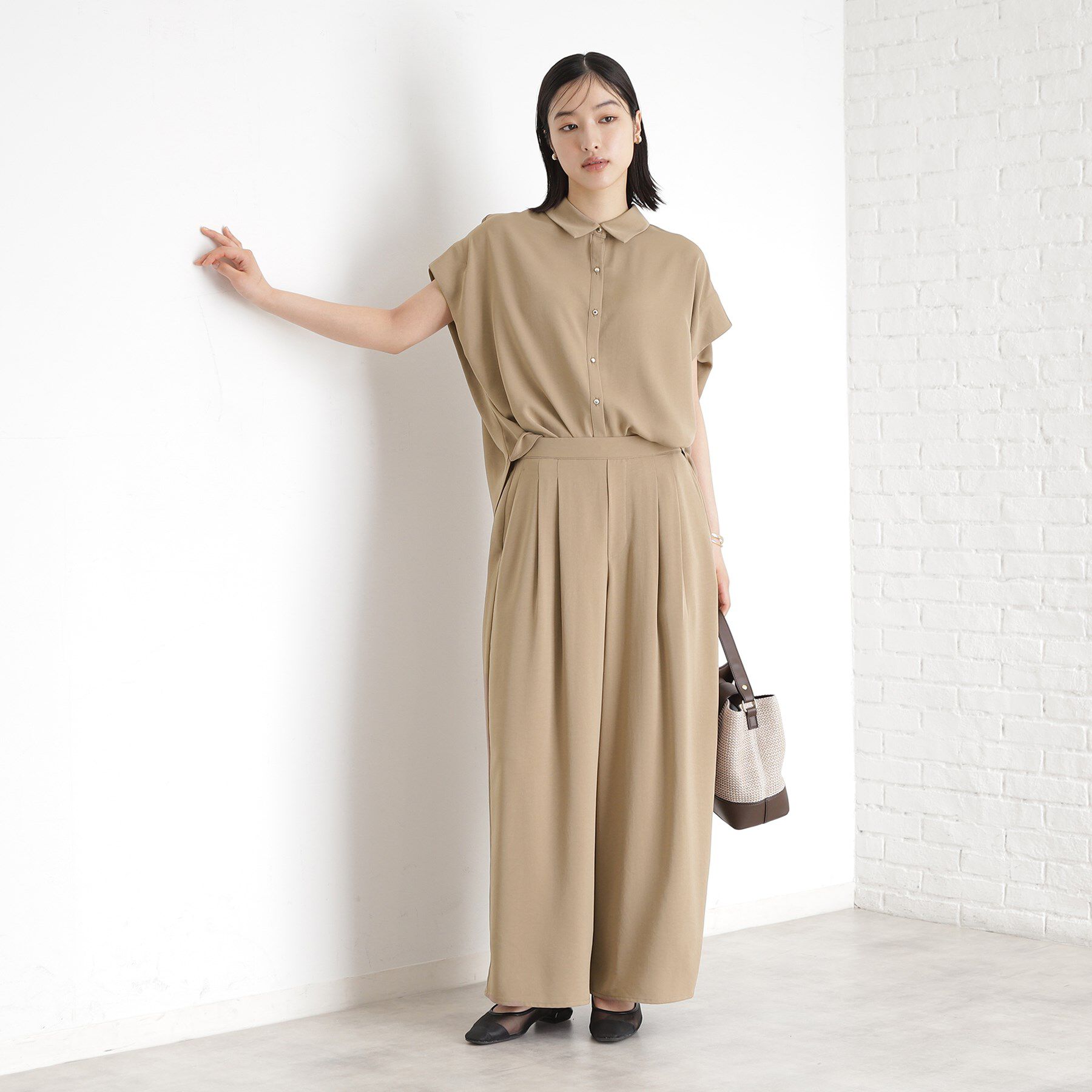 THE SHOP TK「タックワイドパンツ【UV/洗濯機OK/セットUP可】」|その他|