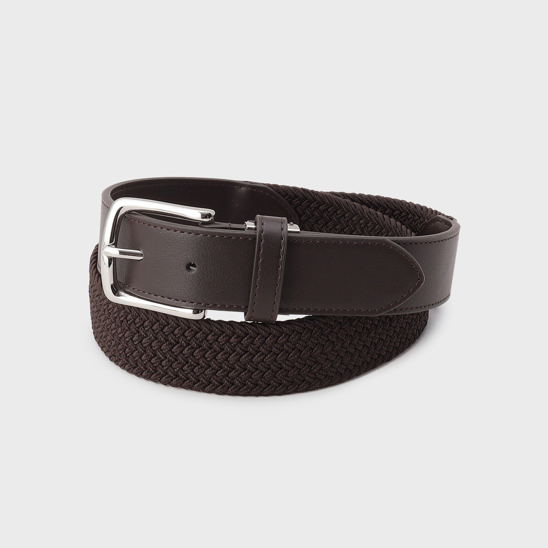 THE SHOP TK「ゴムメッシュアイビーベルト」|ベルト|ブラウン(043)