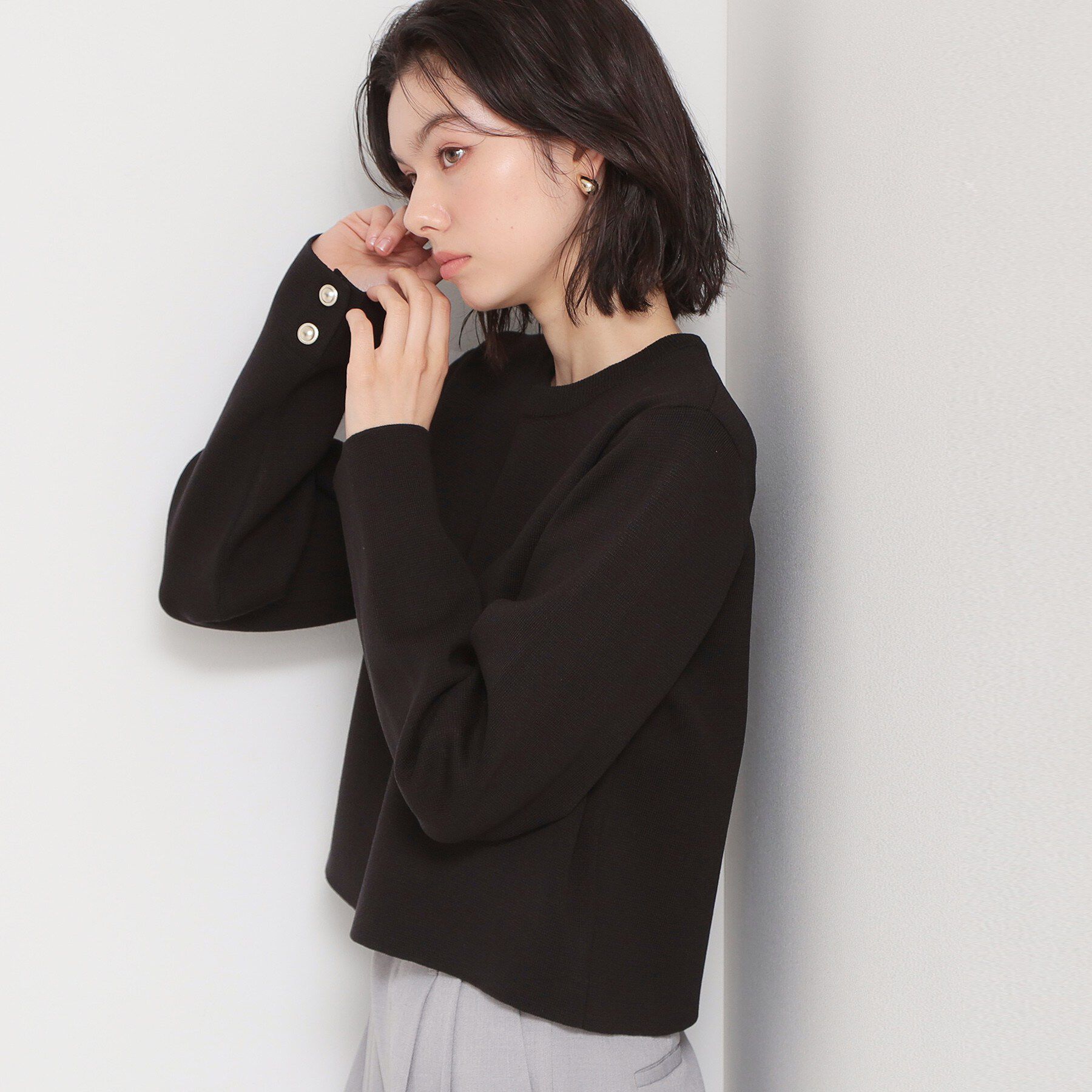 THE SHOP TK「ハーフミラノカーデ」|カーディガン|