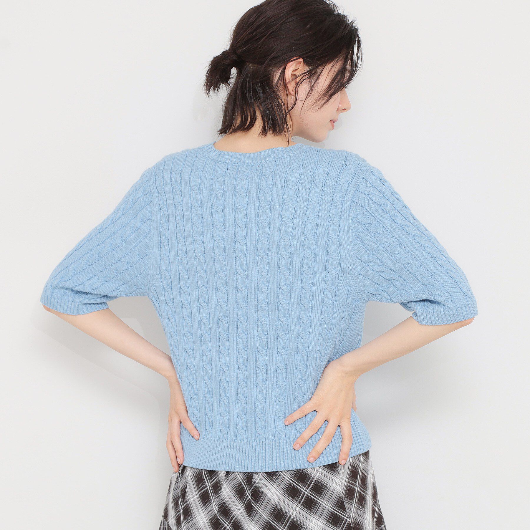 THE SHOP TK「【POLO BCS 別注】5分袖ケーブルニット」|ニット・セーター|