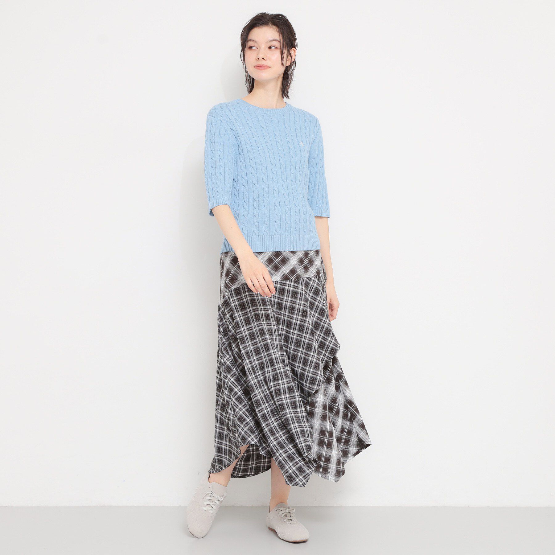 THE SHOP TK「【POLO BCS 別注】5分袖ケーブルニット」|ニット・セーター|