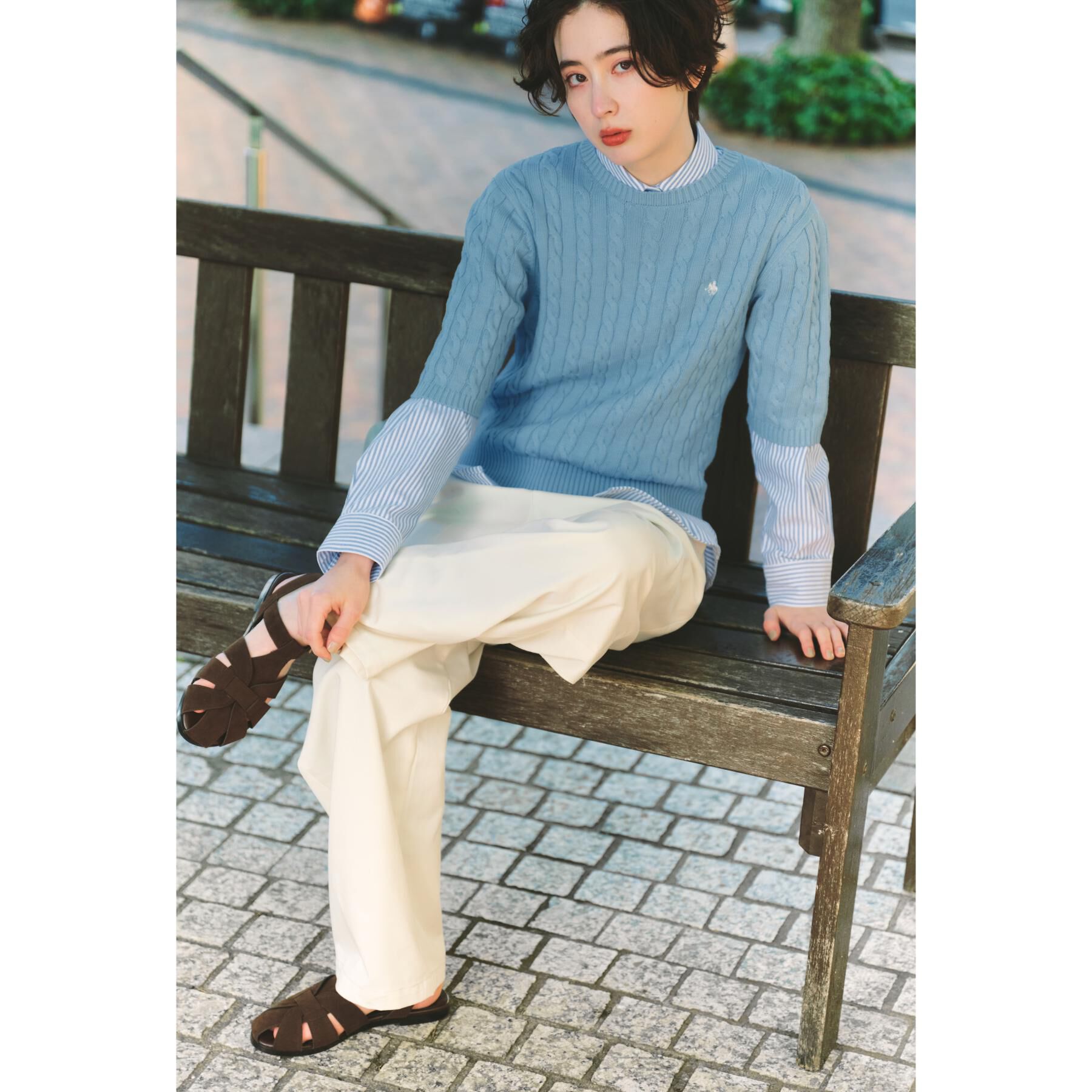 THE SHOP TK「【POLO BCS 別注】5分袖ケーブルニット」|ニット・セーター|