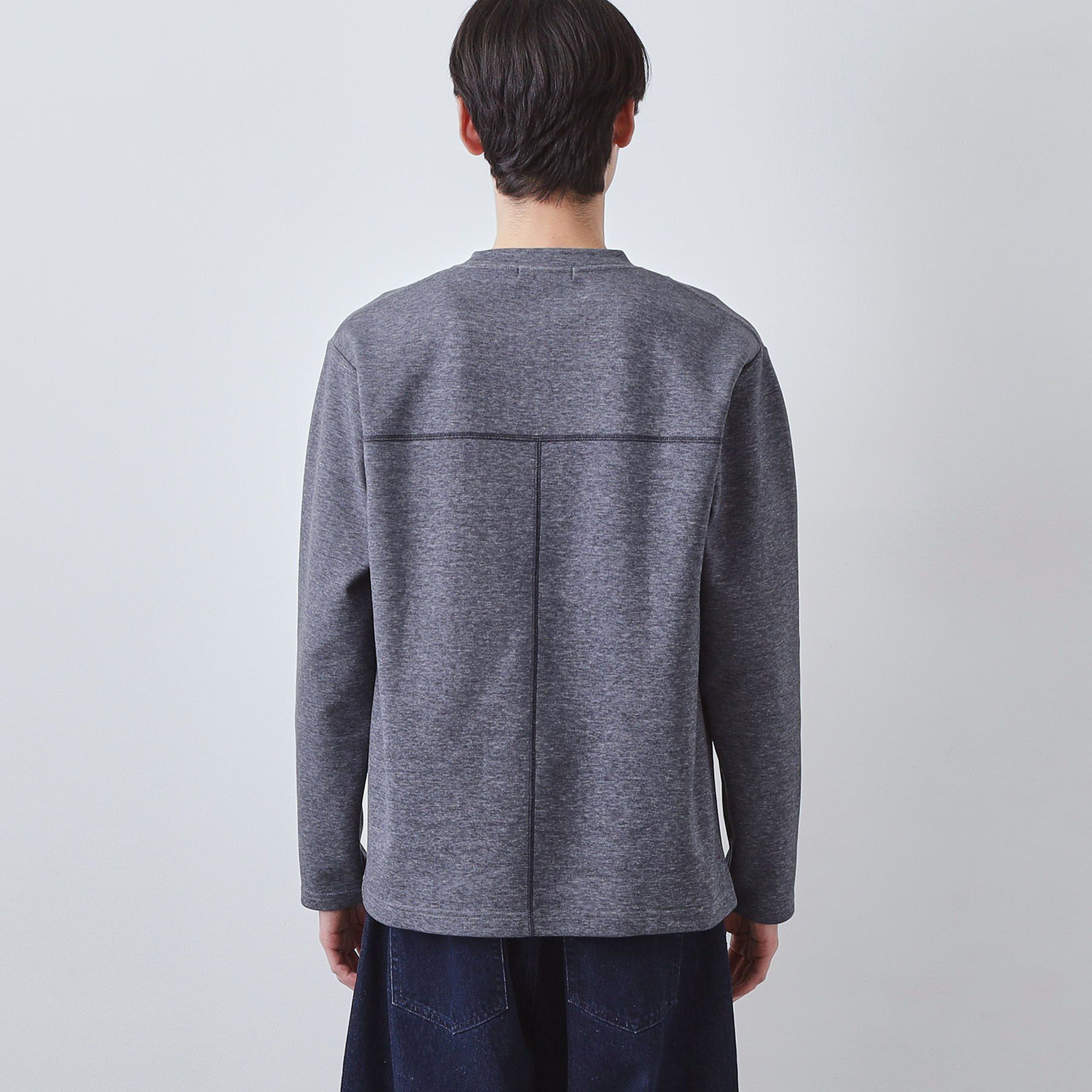 THE SHOP TK「ダンボール ステッチ切替デザイン 長袖Tシャツ 洗濯機OK」|Tシャツ・カットソー|