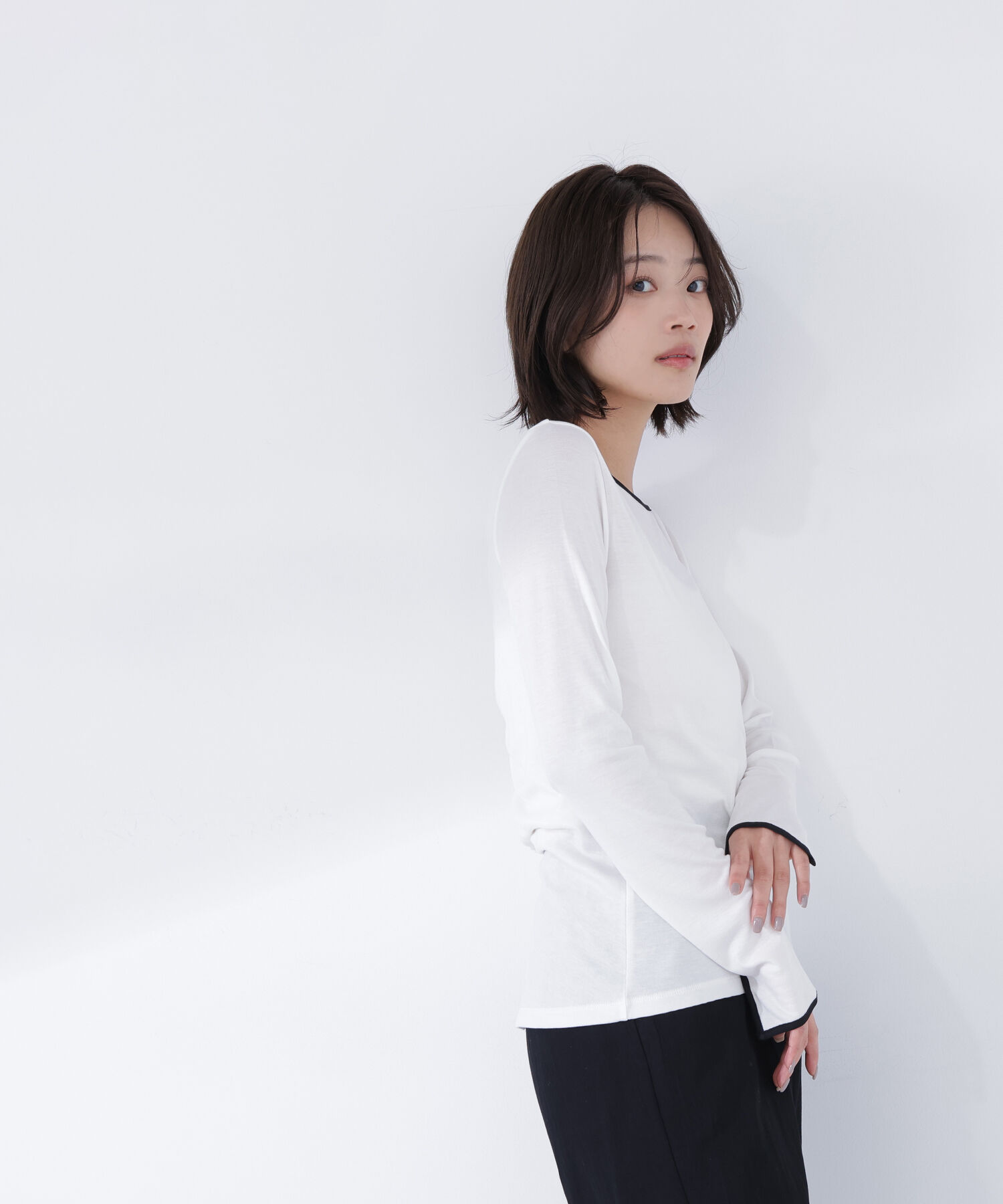  「バイカラーバックシャンカットソー」|Tシャツ・カットソー|