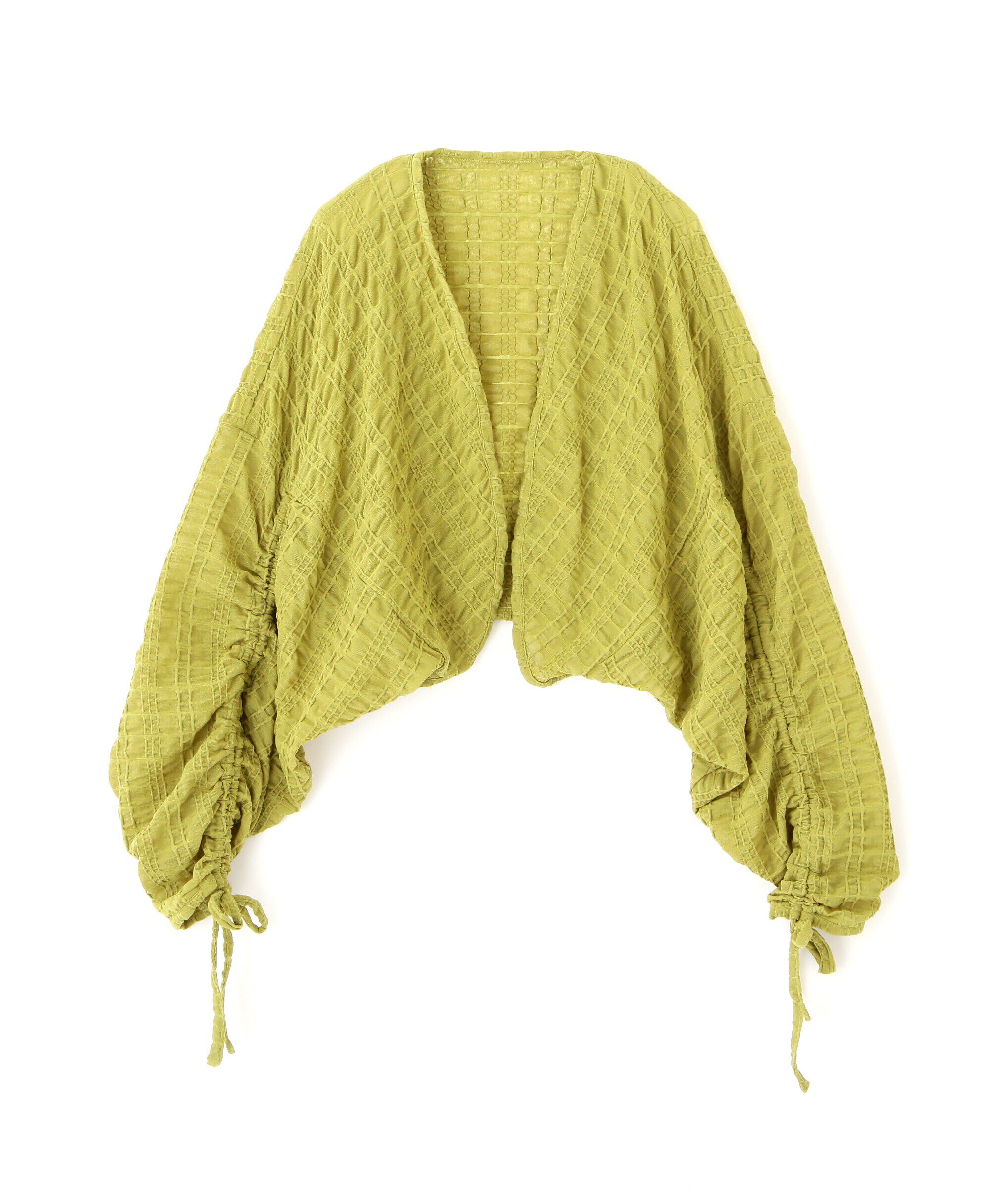  「シアーチェック袖シャーリングボレロ」|Tシャツ・カットソー|