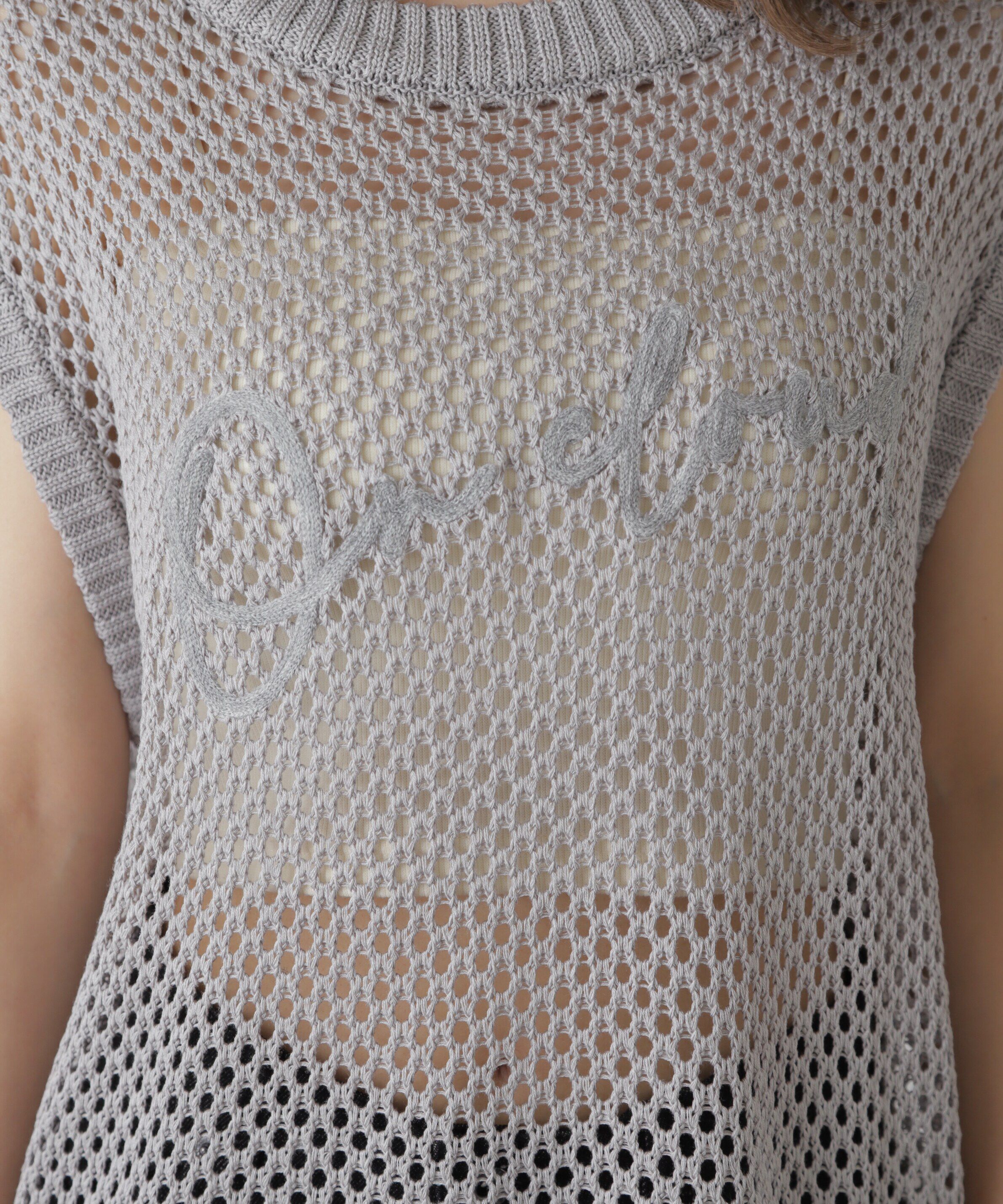  「メッシュロゴニットベスト」|ニット・セーター|