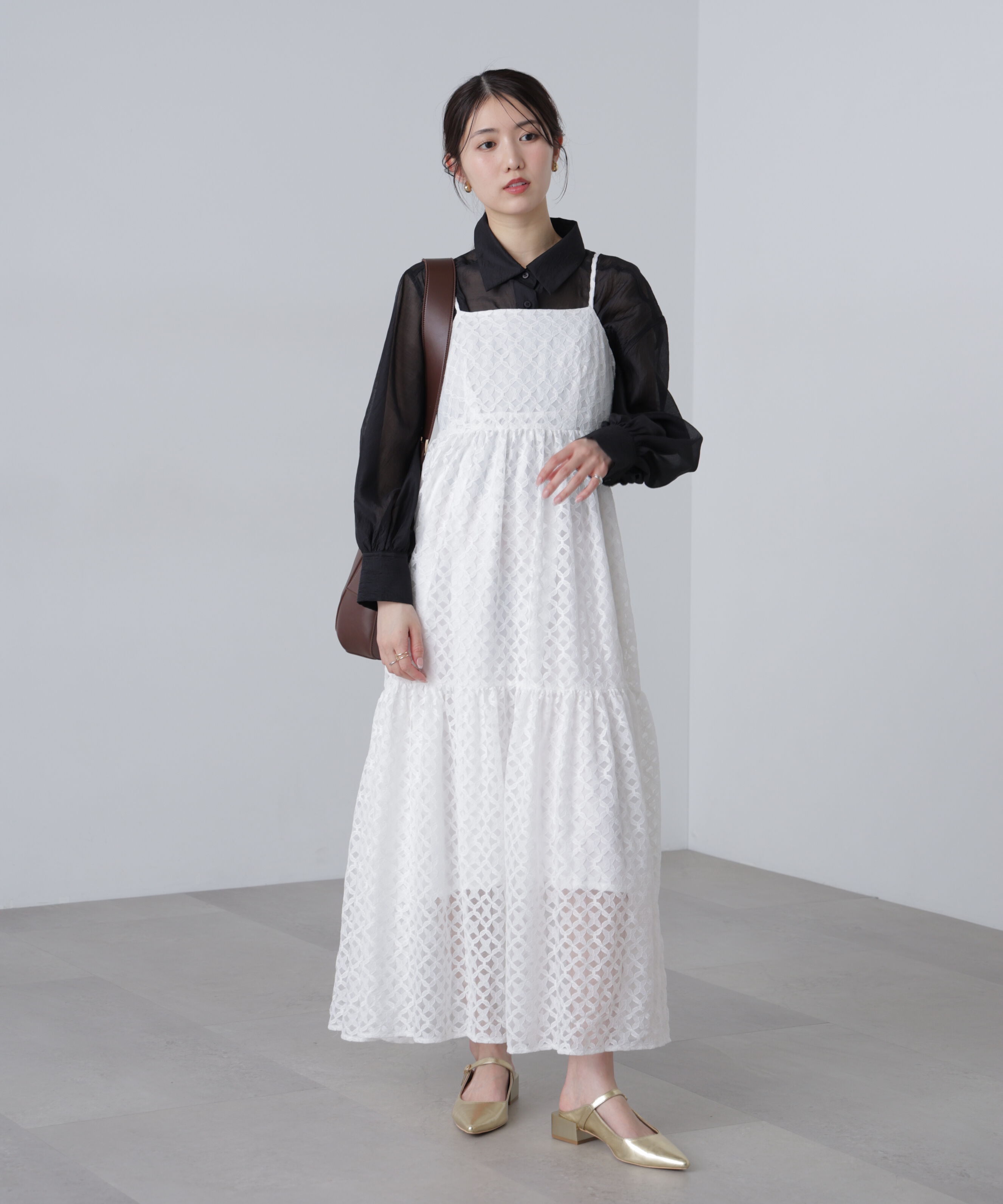  「ティアードキャミソールワンピース」|ワンピース|