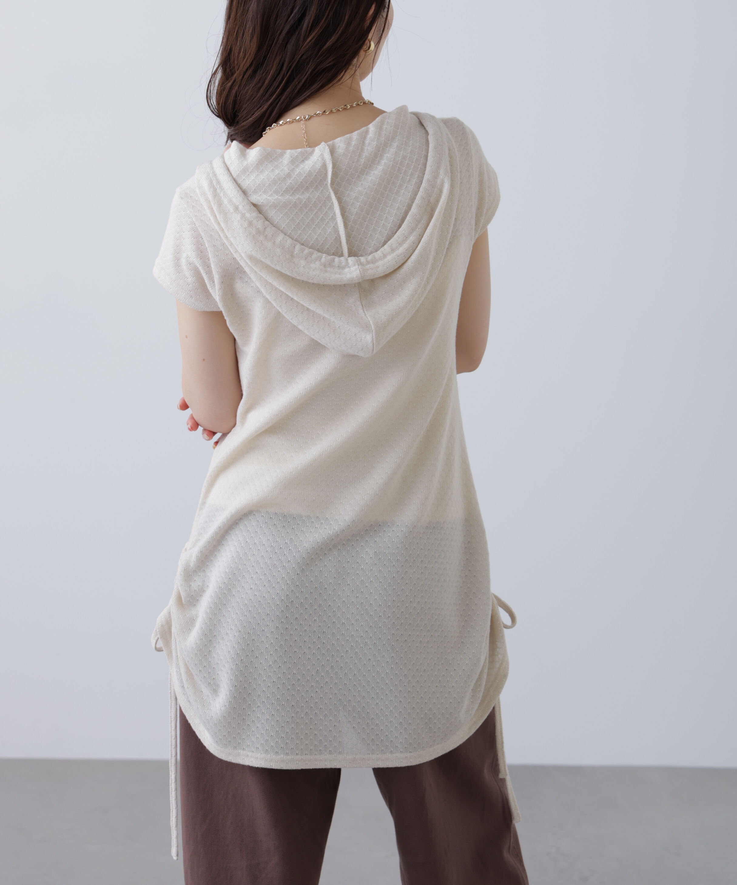  「サイドシャーリングフーディーミニワンピース」|ワンピース|