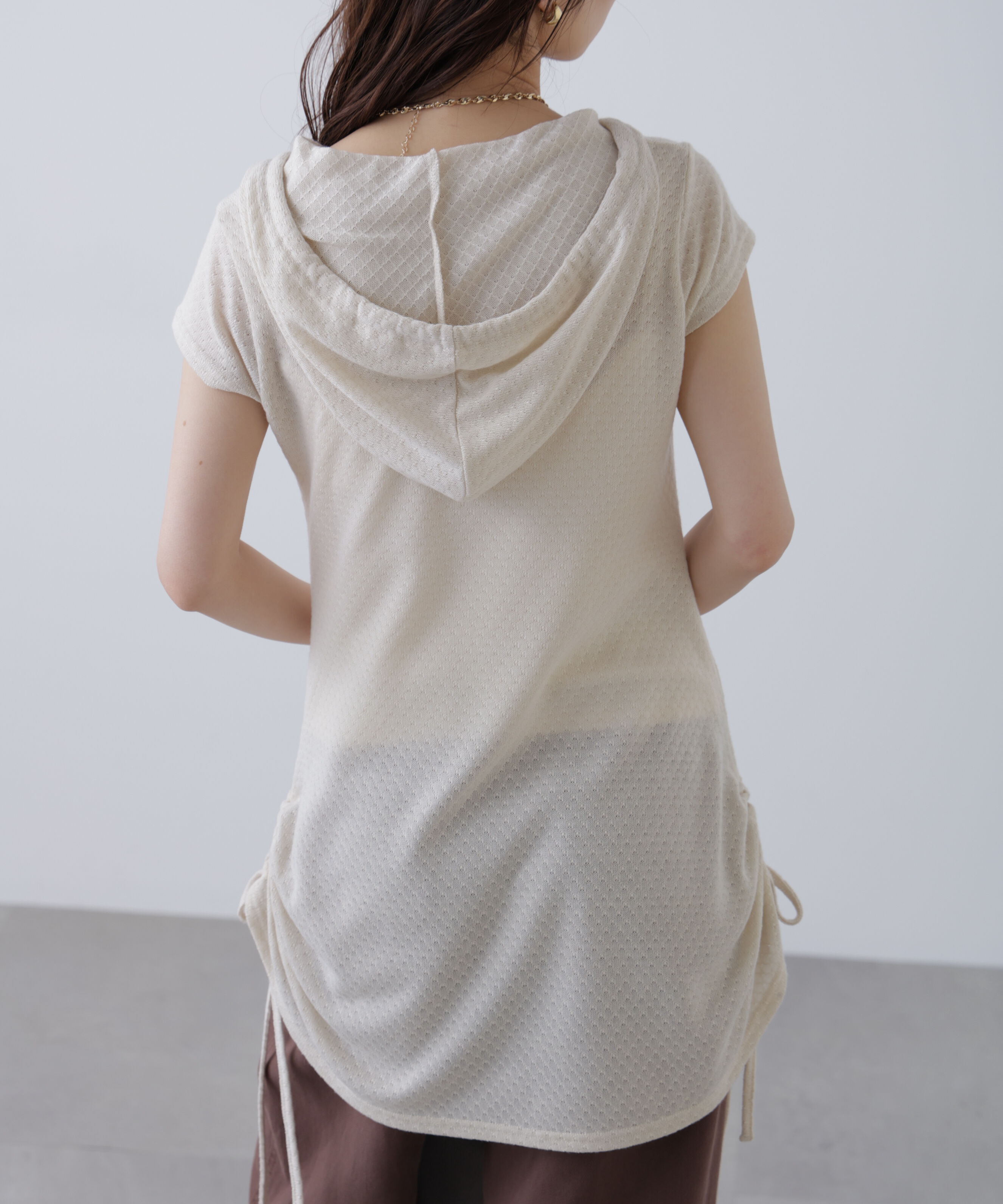  「サイドシャーリングフーディーミニワンピース」|ワンピース|