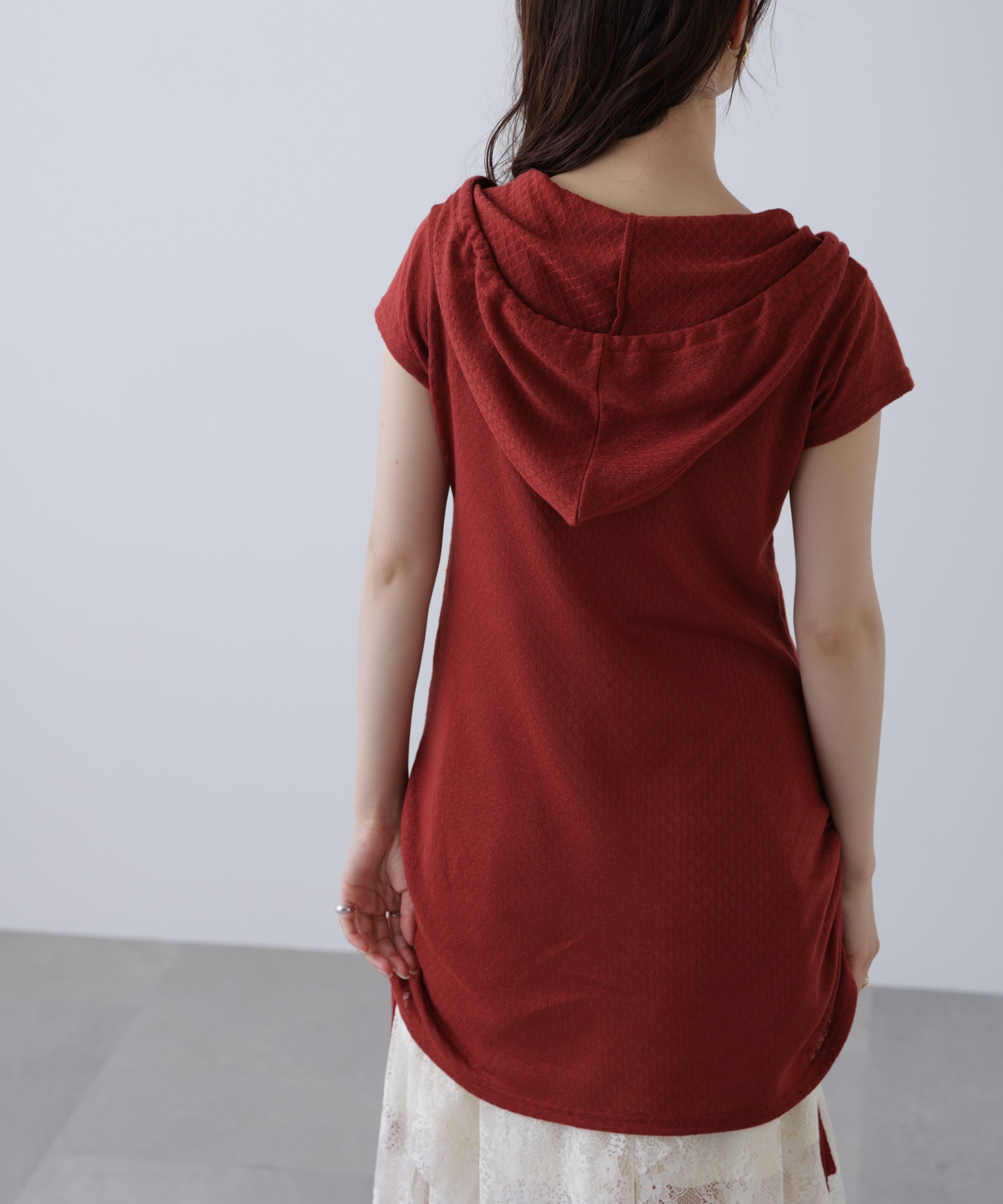  「サイドシャーリングフーディーミニワンピース」|ワンピース|