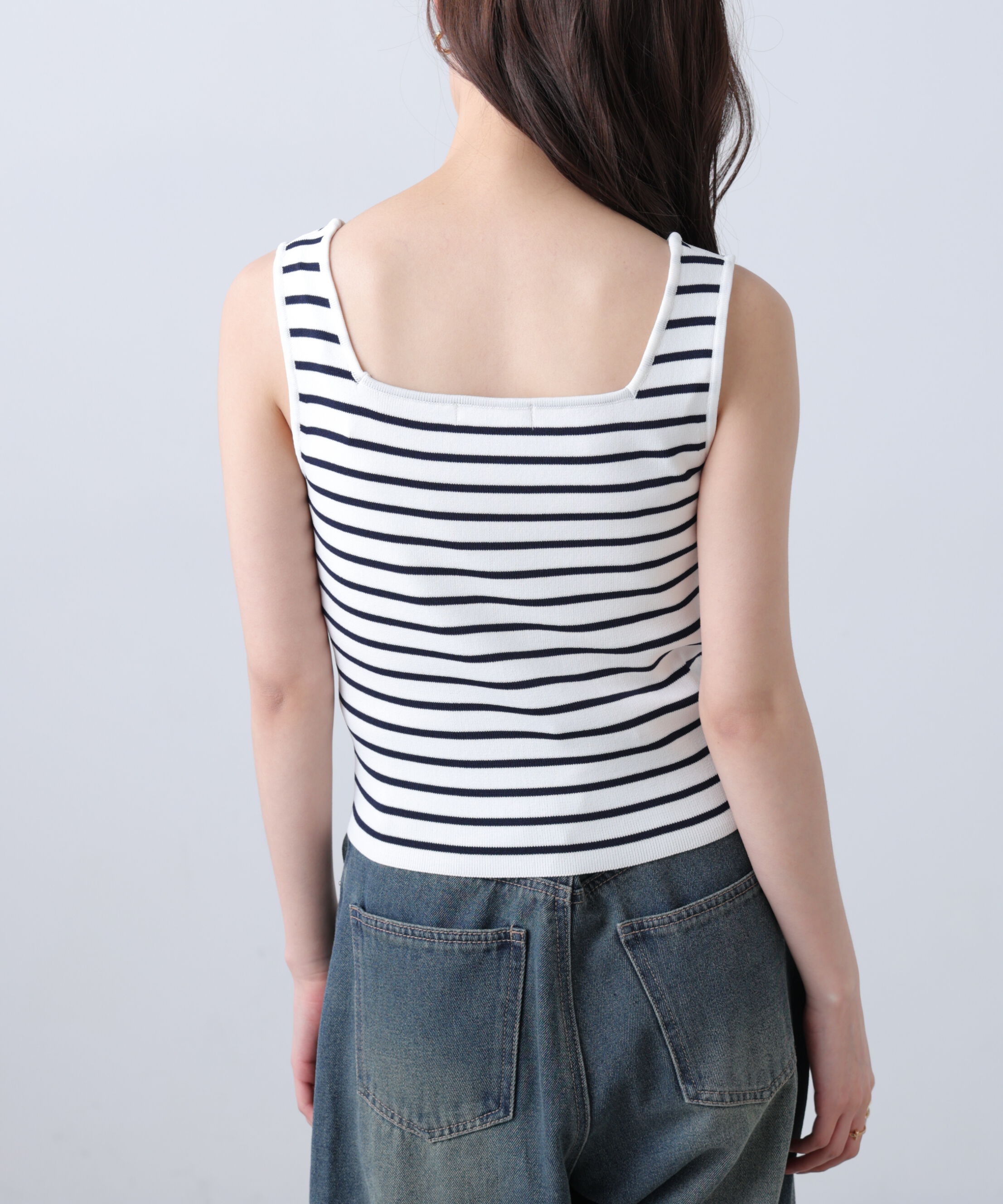  「総針スクエアネックタンクニット」|ニット・セーター|