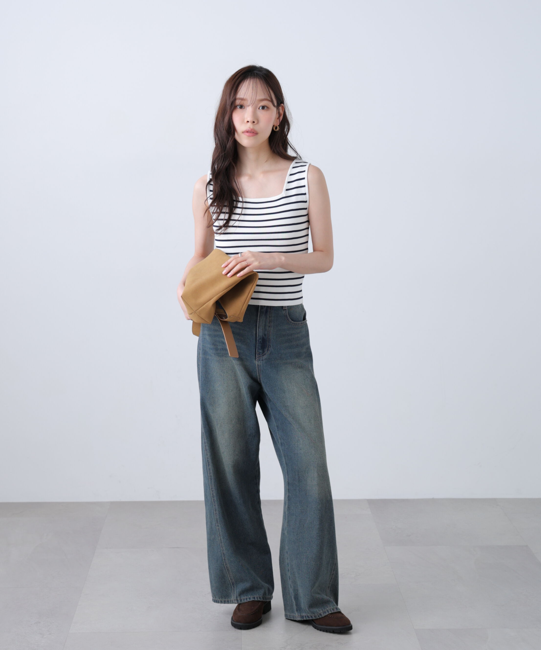  「総針スクエアネックタンクニット」|ニット・セーター|