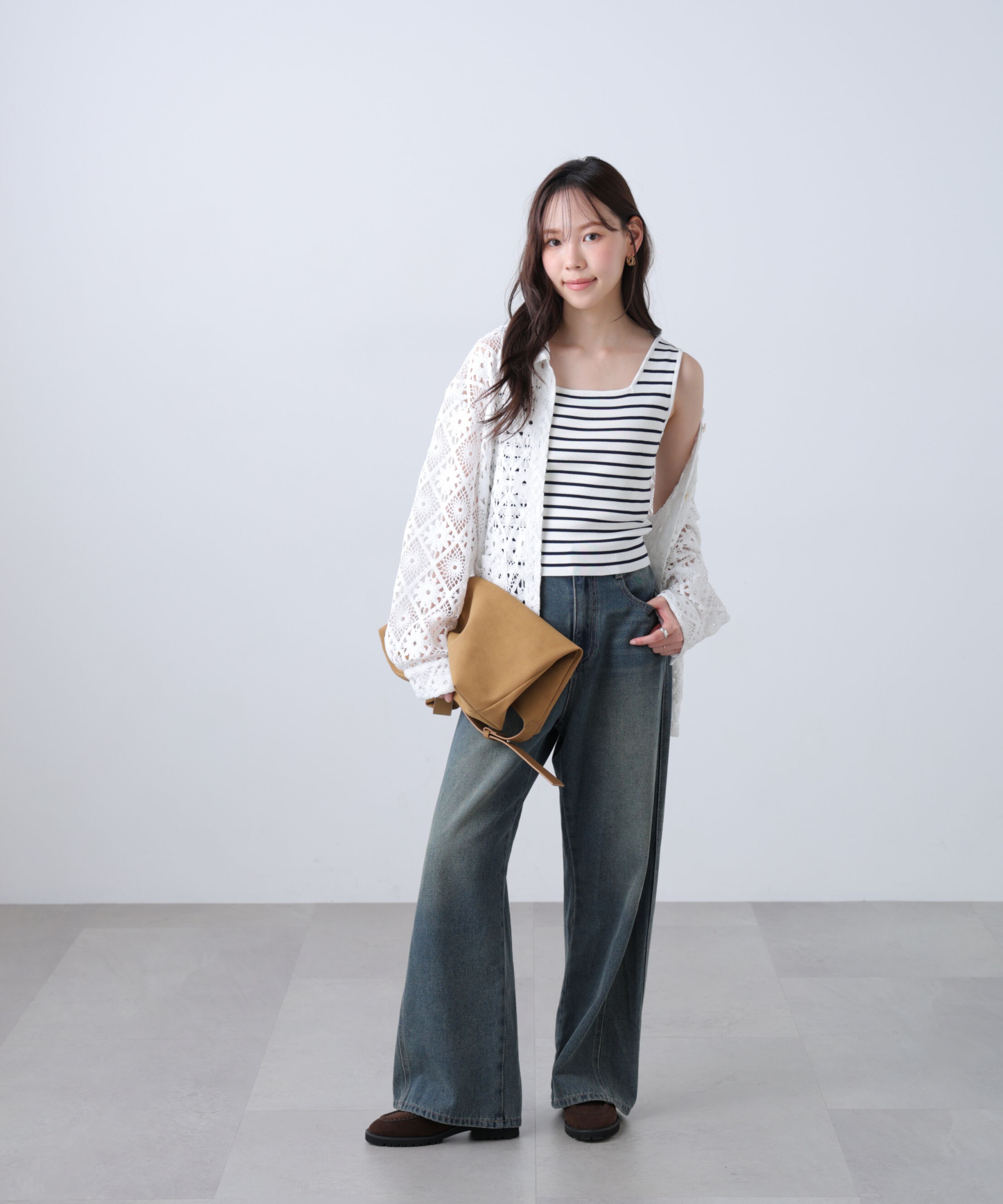  「総針スクエアネックタンクニット」|ニット・セーター|