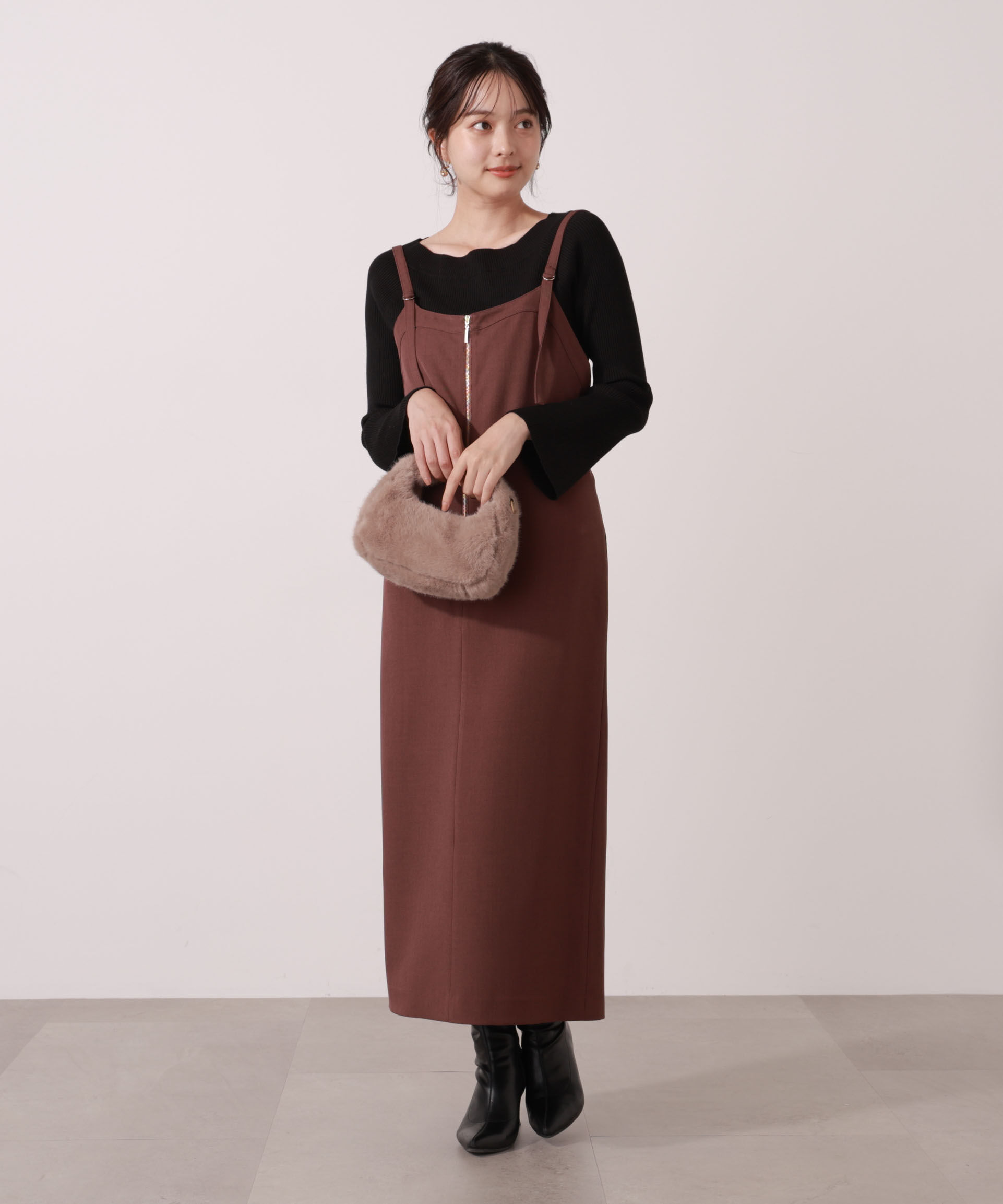 PROPORTION BODY DRESSING「フロントファスナーナロージャンスカ」|ワンピース|