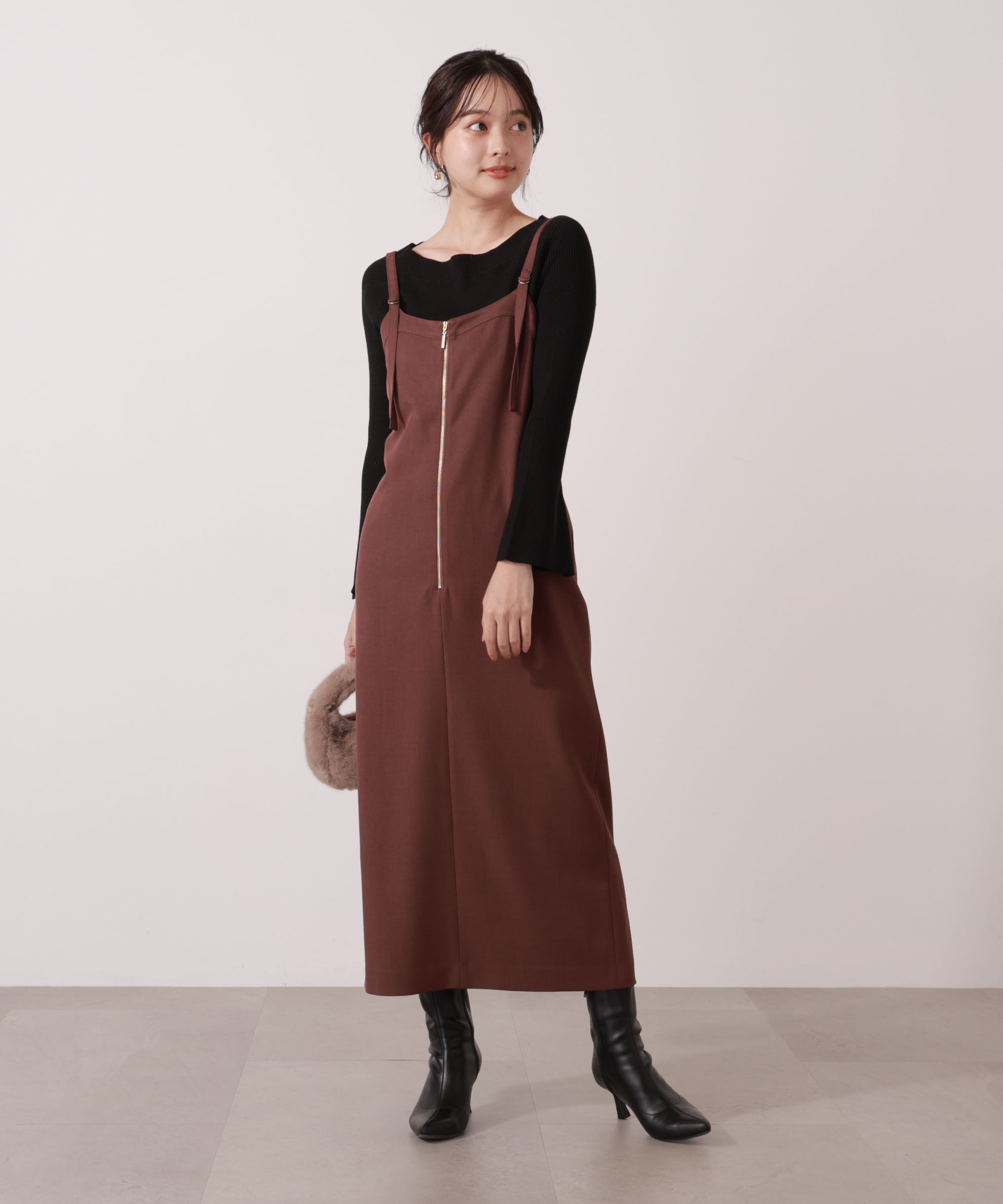 PROPORTION BODY DRESSING「フロントファスナーナロージャンスカ」|ワンピース|