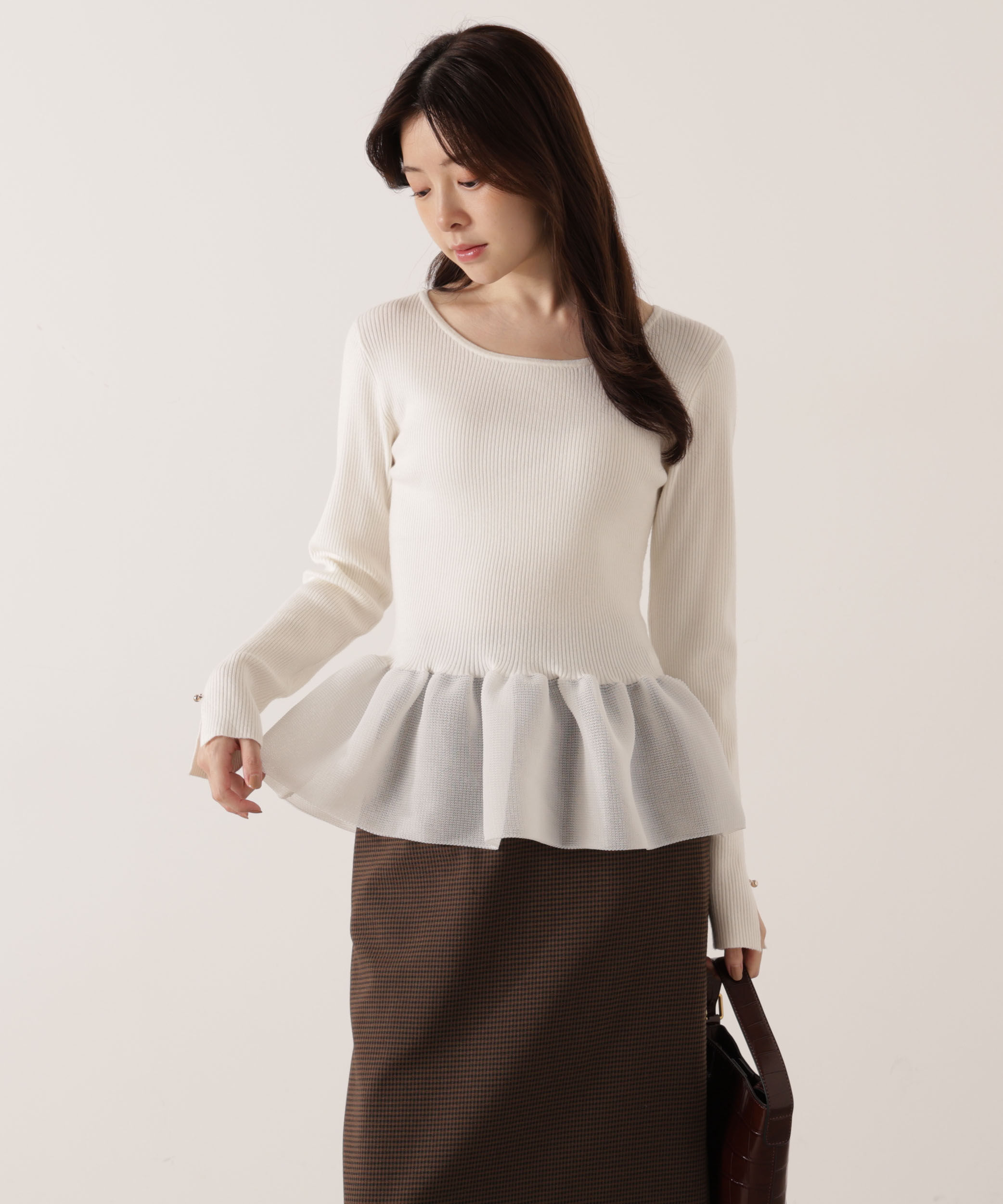 PROPORTION BODY DRESSING「＜ウォッシャブル＞ペプラムリブニット 25AW」|ニット・セーター|