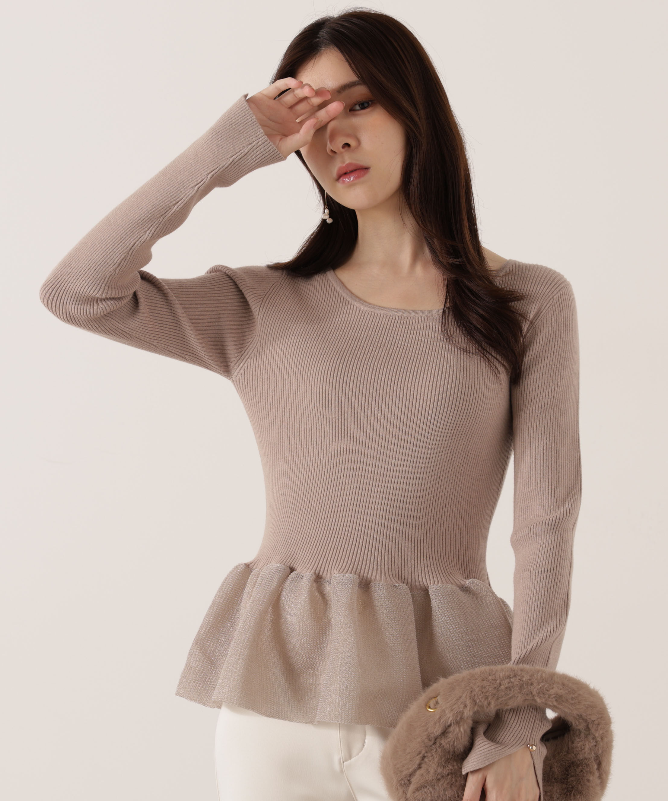 PROPORTION BODY DRESSING「＜ウォッシャブル＞ペプラムリブニット 25AW」|ニット・セーター|